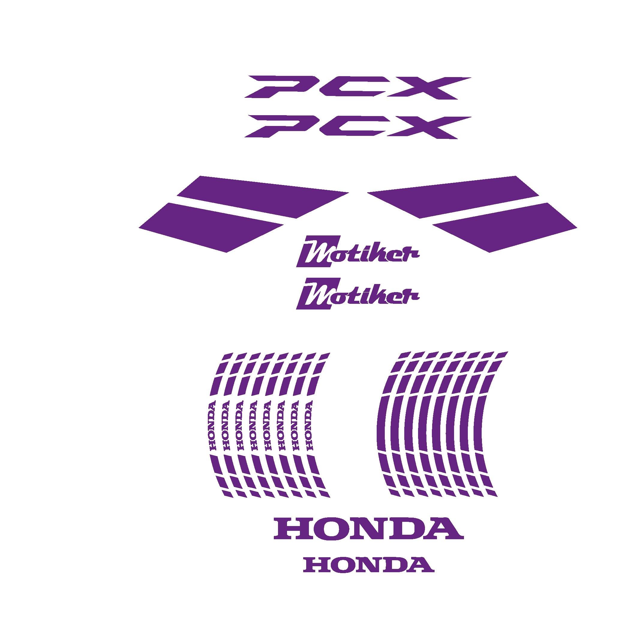 PCXHonda PCX 2021-2024 Mor Parçalı Takım Stikcer Etiket Modeli