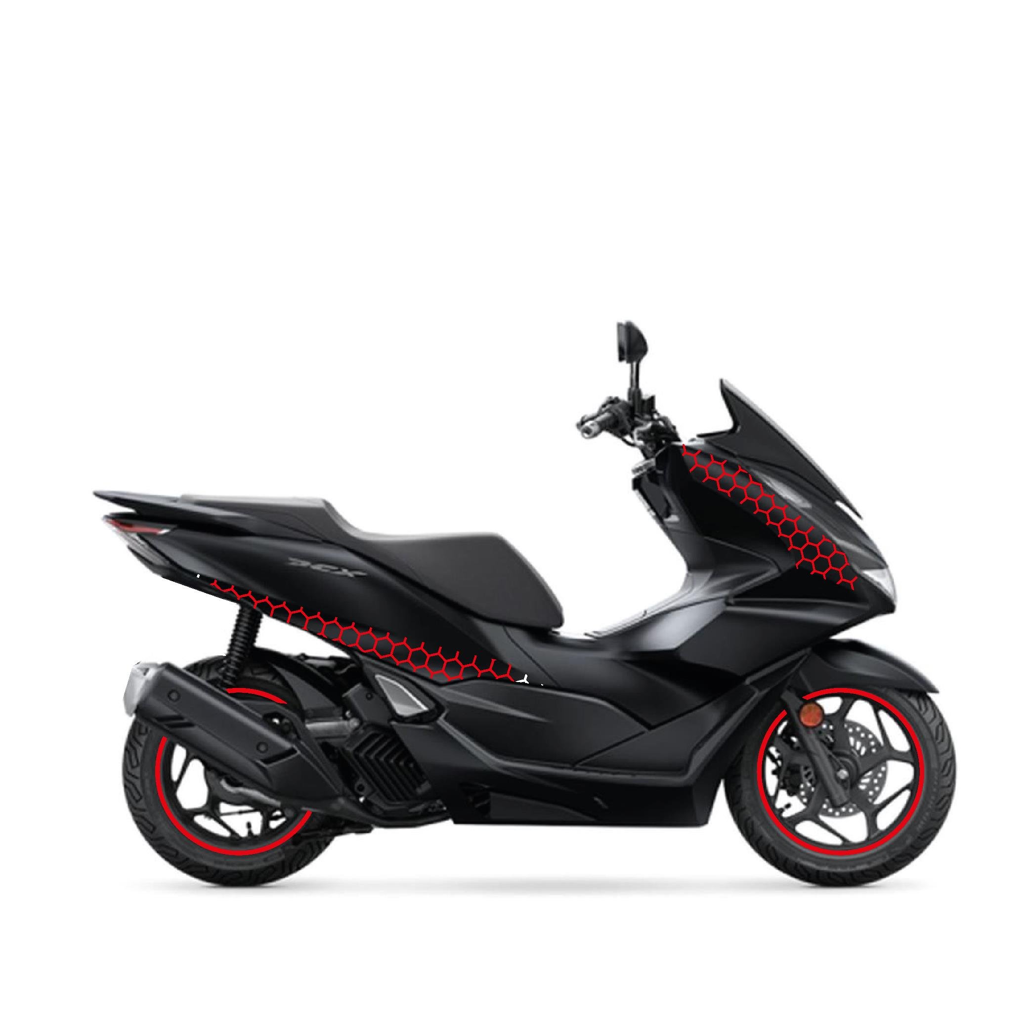 PCXHonda PCX 2021 - 2024 Uyumlu Evrensel Bal Peteği Sticker Kaplama Etiket Modeli Kırmızı Renk
