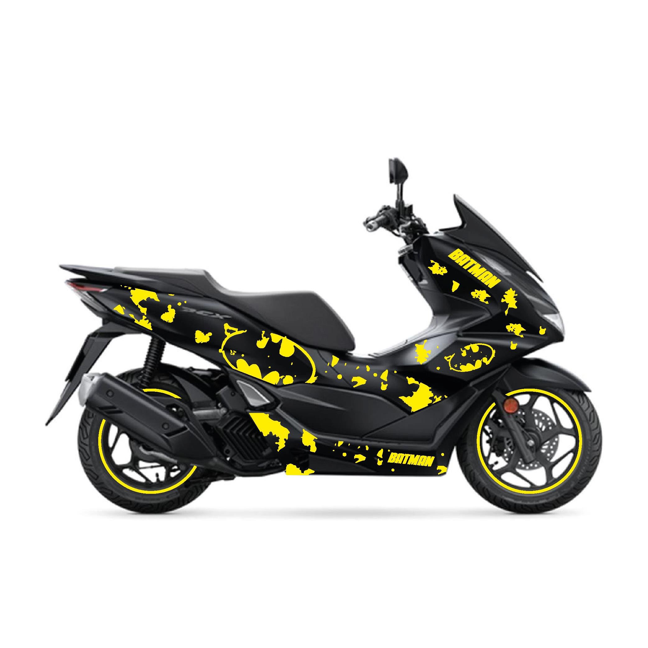 PCXHonda PCX 2021 - 2024 Uyumlu Evrensel Batman Sticker Kaplama Etiket Modeli Sarı Renk