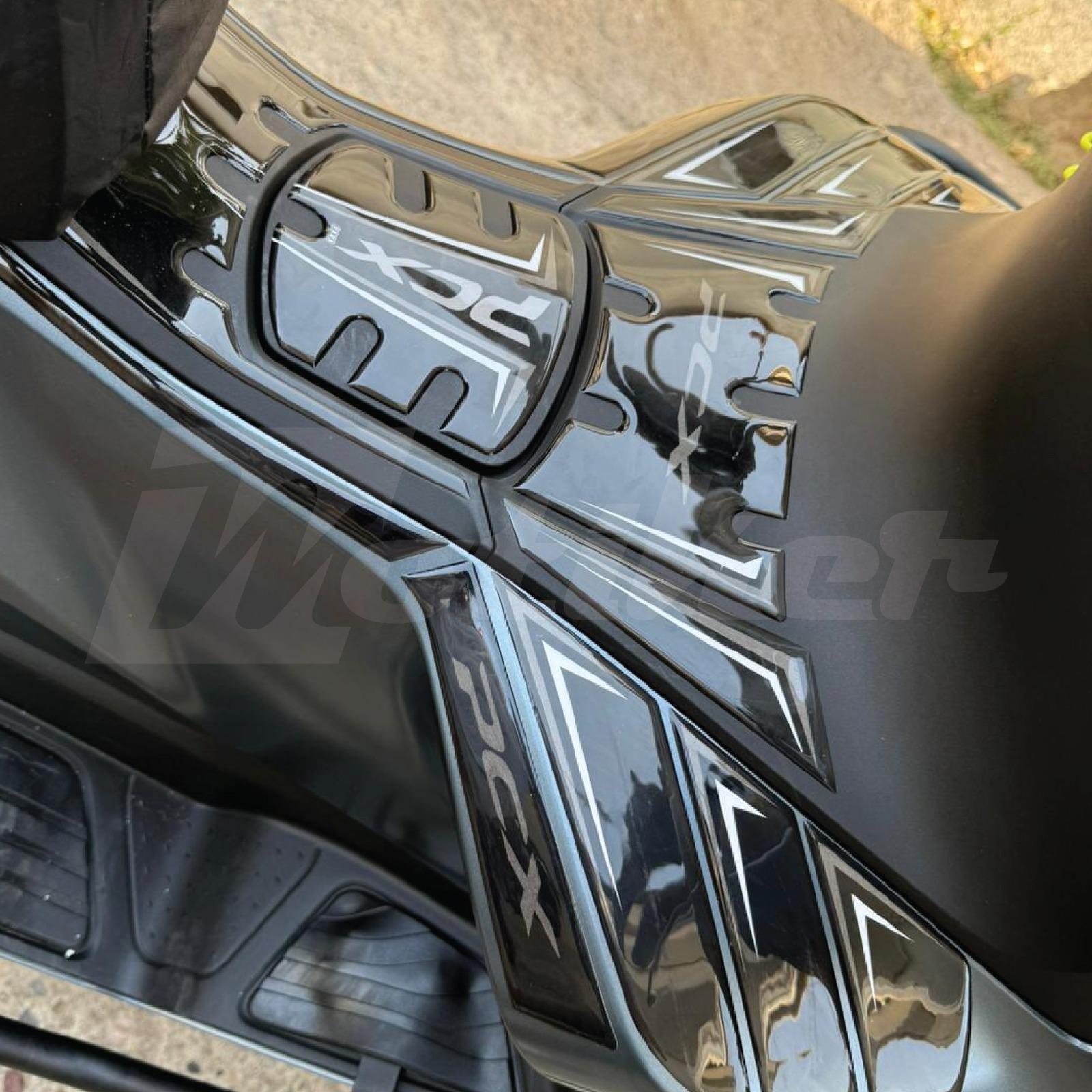 PCXHonda PCX 2025 Uyumlu Tank Pad Siyah Gri Beyaz Desenli Renk