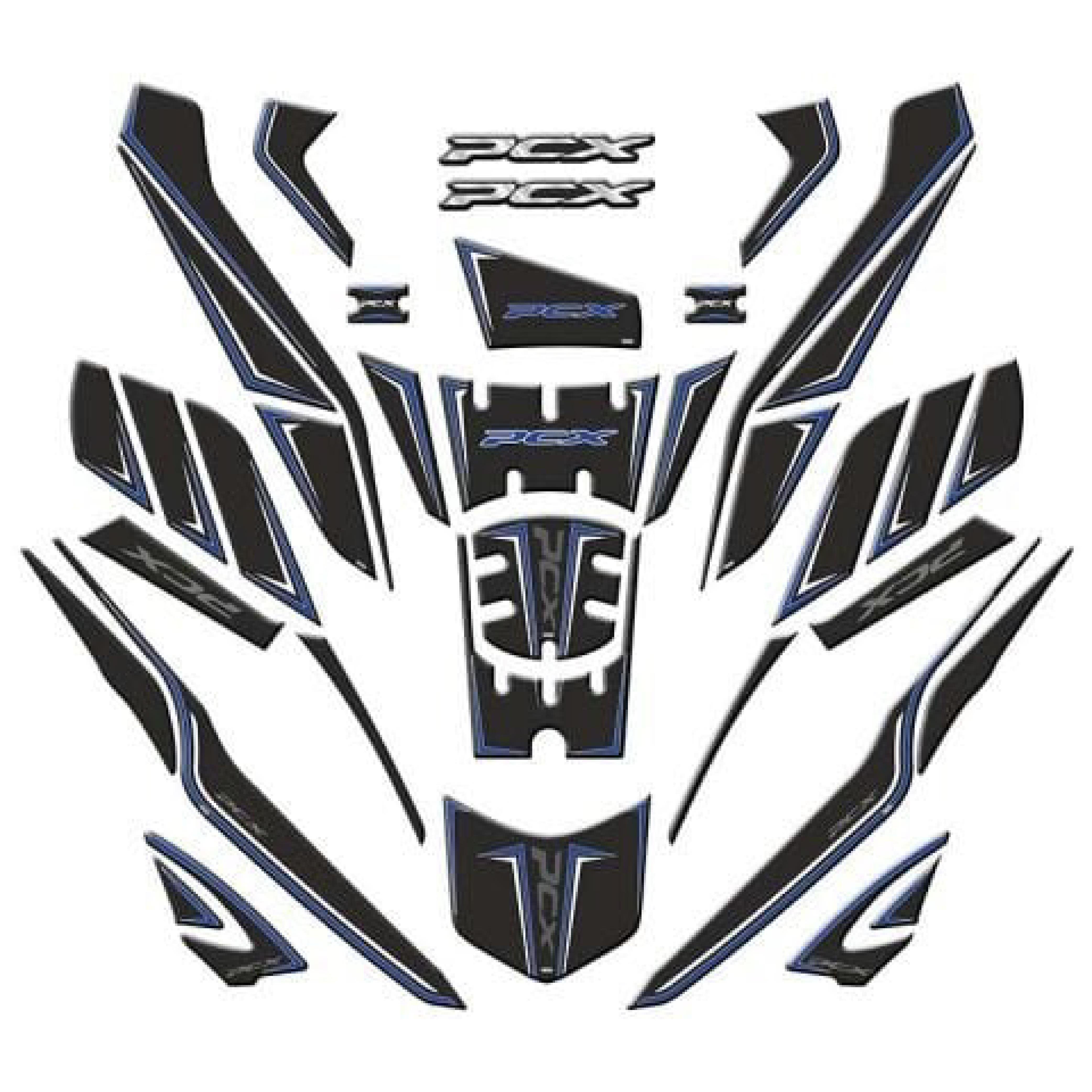 PCXHonda Pcx 2025 Uyumlu Tankpad Full Set 36 Parça Mavi Renk