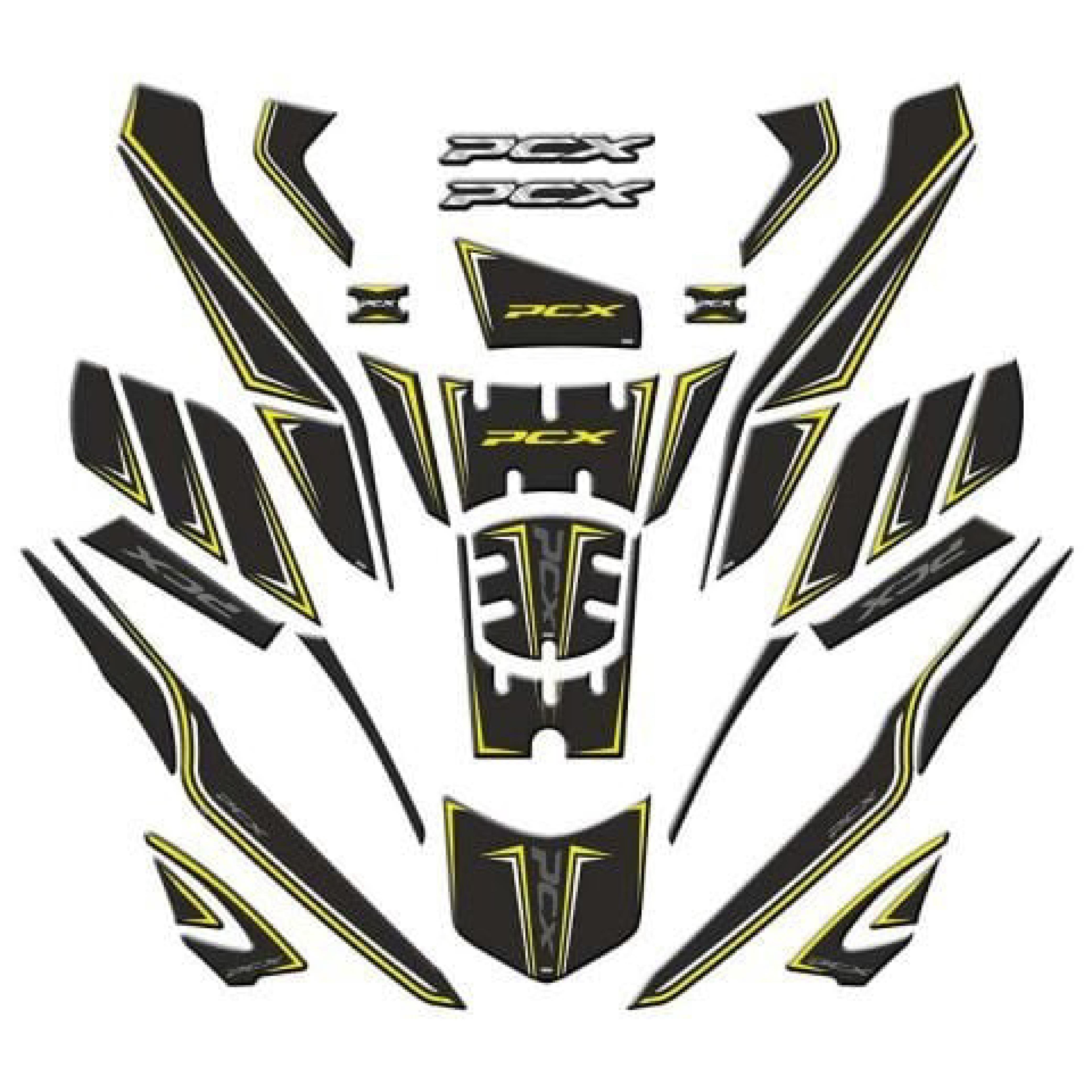 PCXHonda Pcx 2025 Uyumlu Tankpad Full Set 36 Parça Sarı Beyaz Renk 