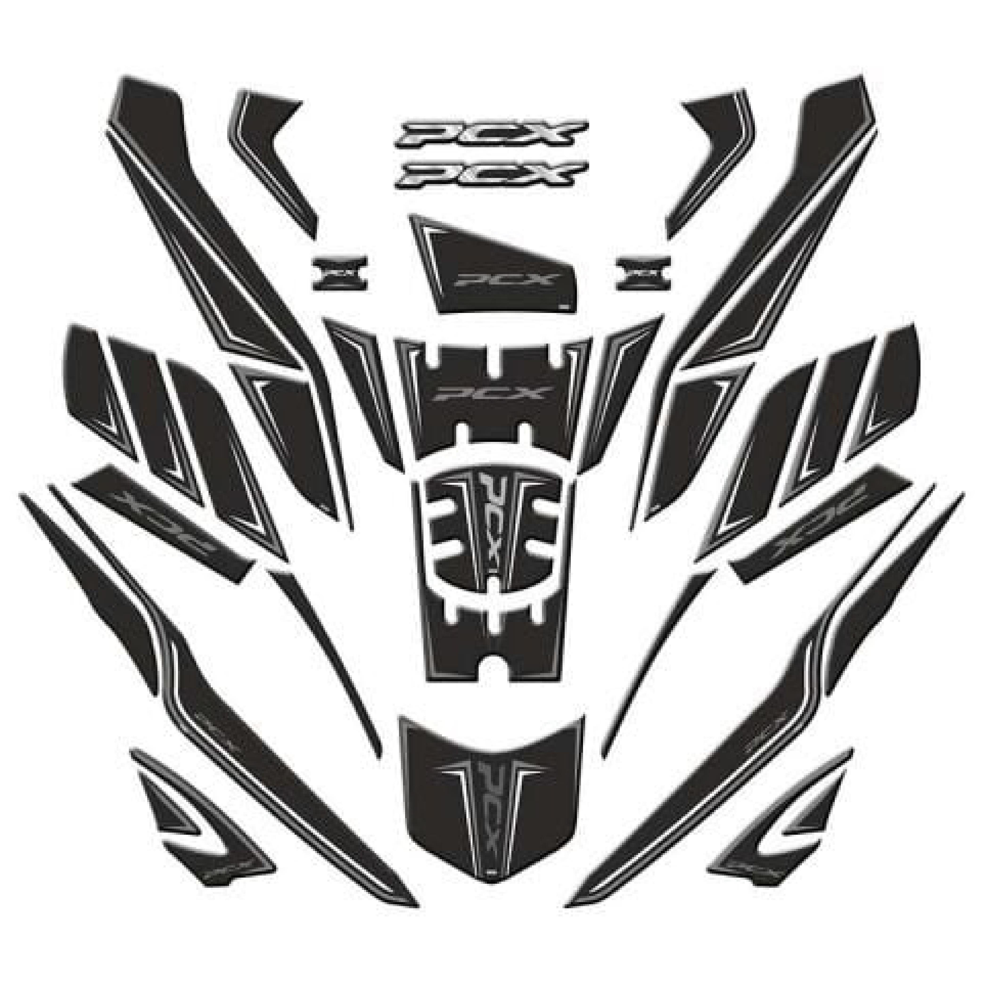 PCXHonda Pcx 2025 Uyumlu Tankpad Full Set 36 Parça Gri Renk