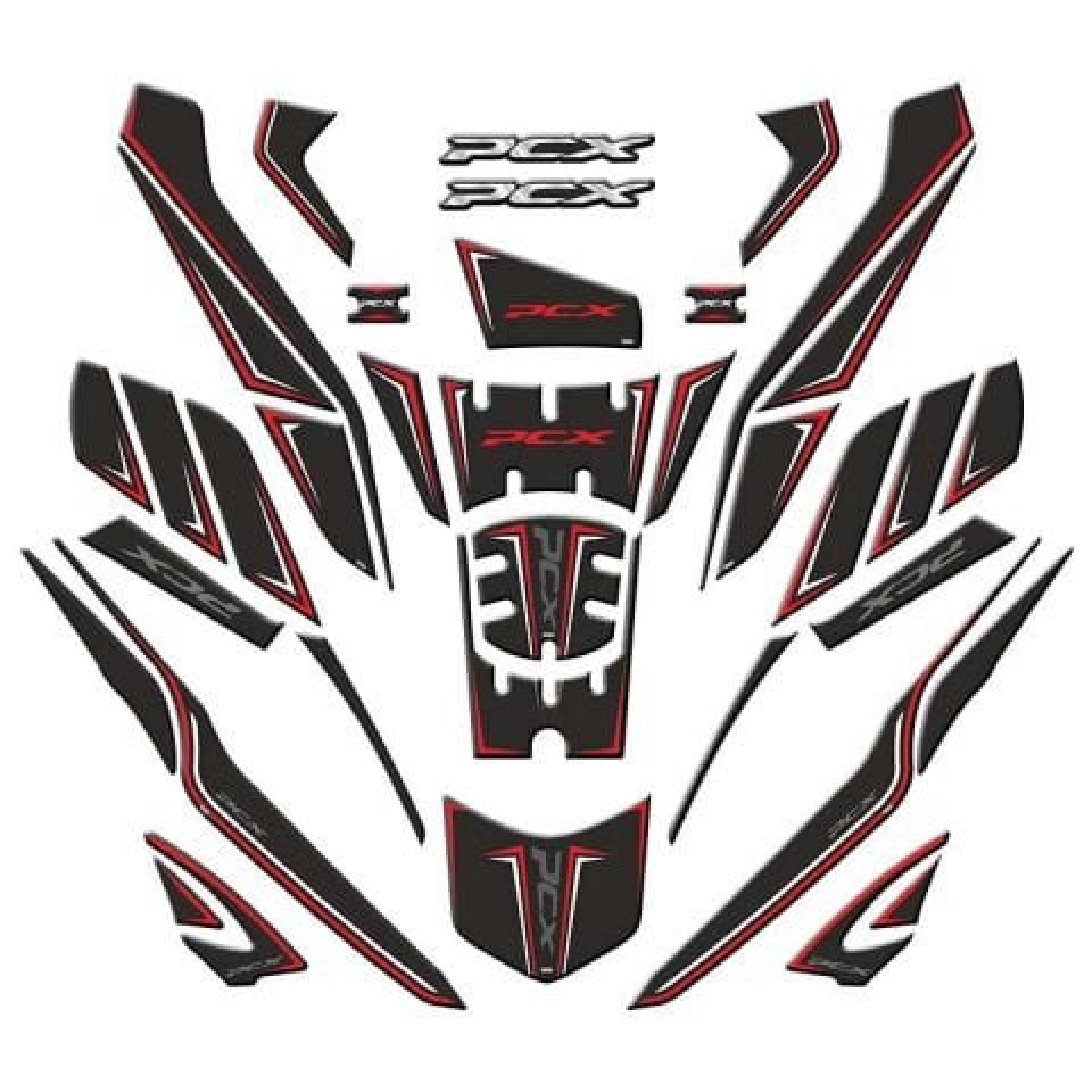 PCXHonda Pcx 2025 Uyumlu Tankpad Full Set 36 Parça Kırmızı Renk