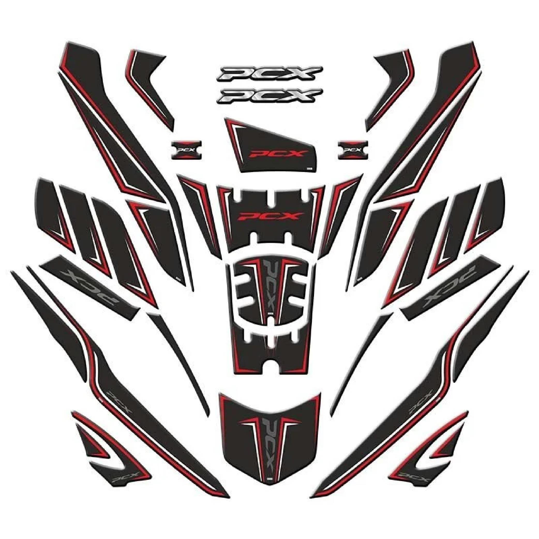 PCXHONDA PCX 2025 UYUMLU TANKPAD KIRMIZI FULL TAKIM SET