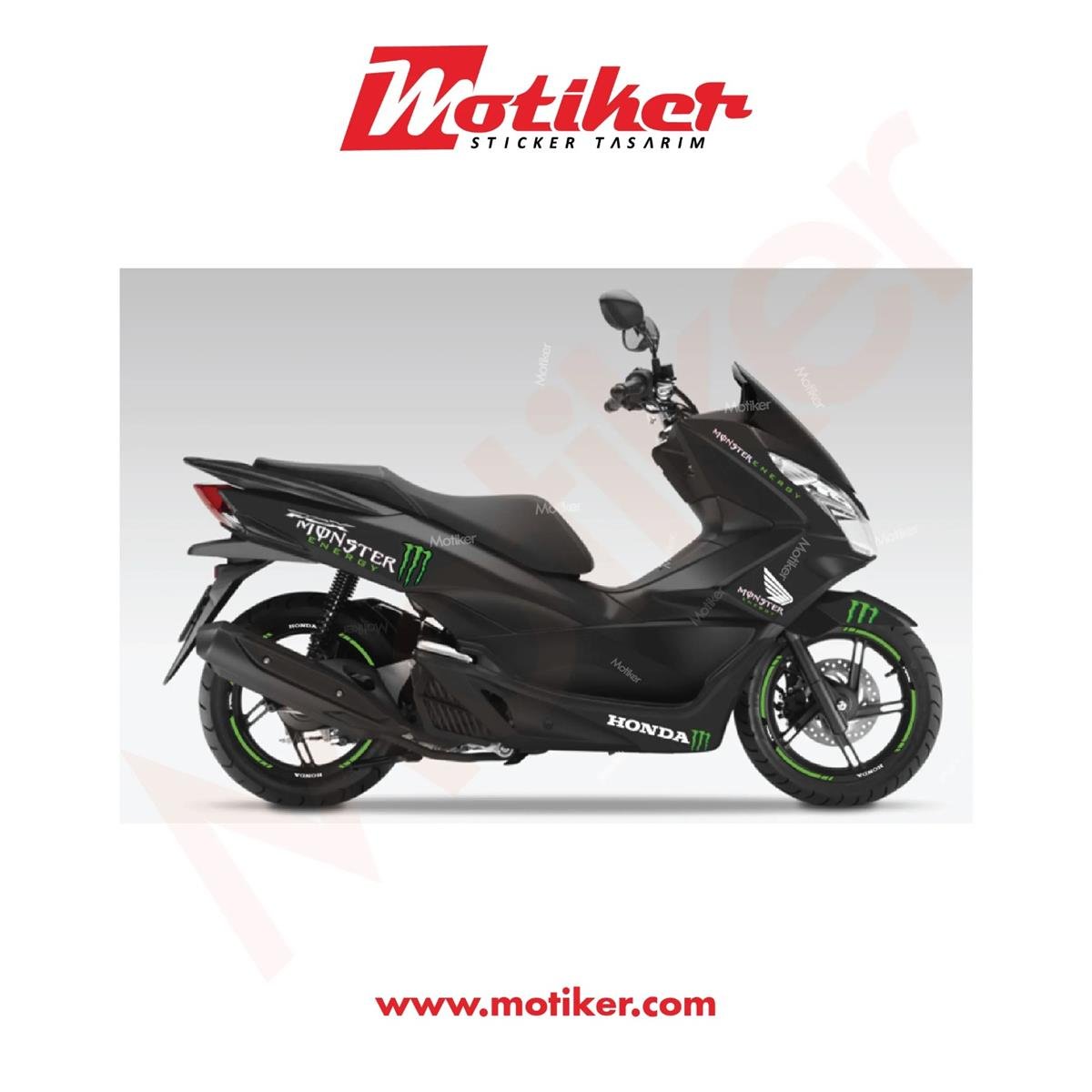 Honda Pcx Black Monster Sticker Etiket Kaplama 