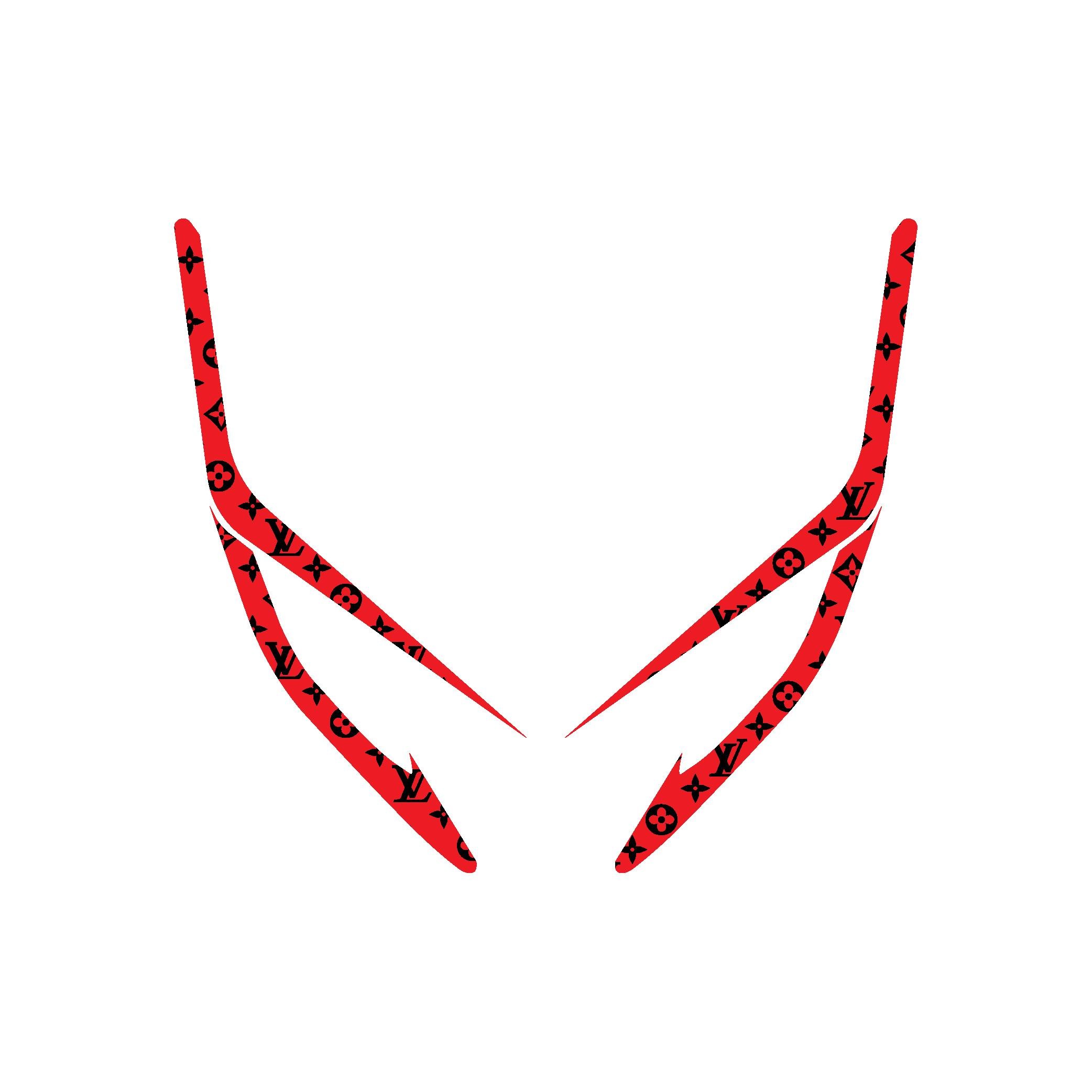 PCXHonda PCX Ön Far Kaşı LV Tasarımı Şeffaf Sticker Kırmızı Model 2