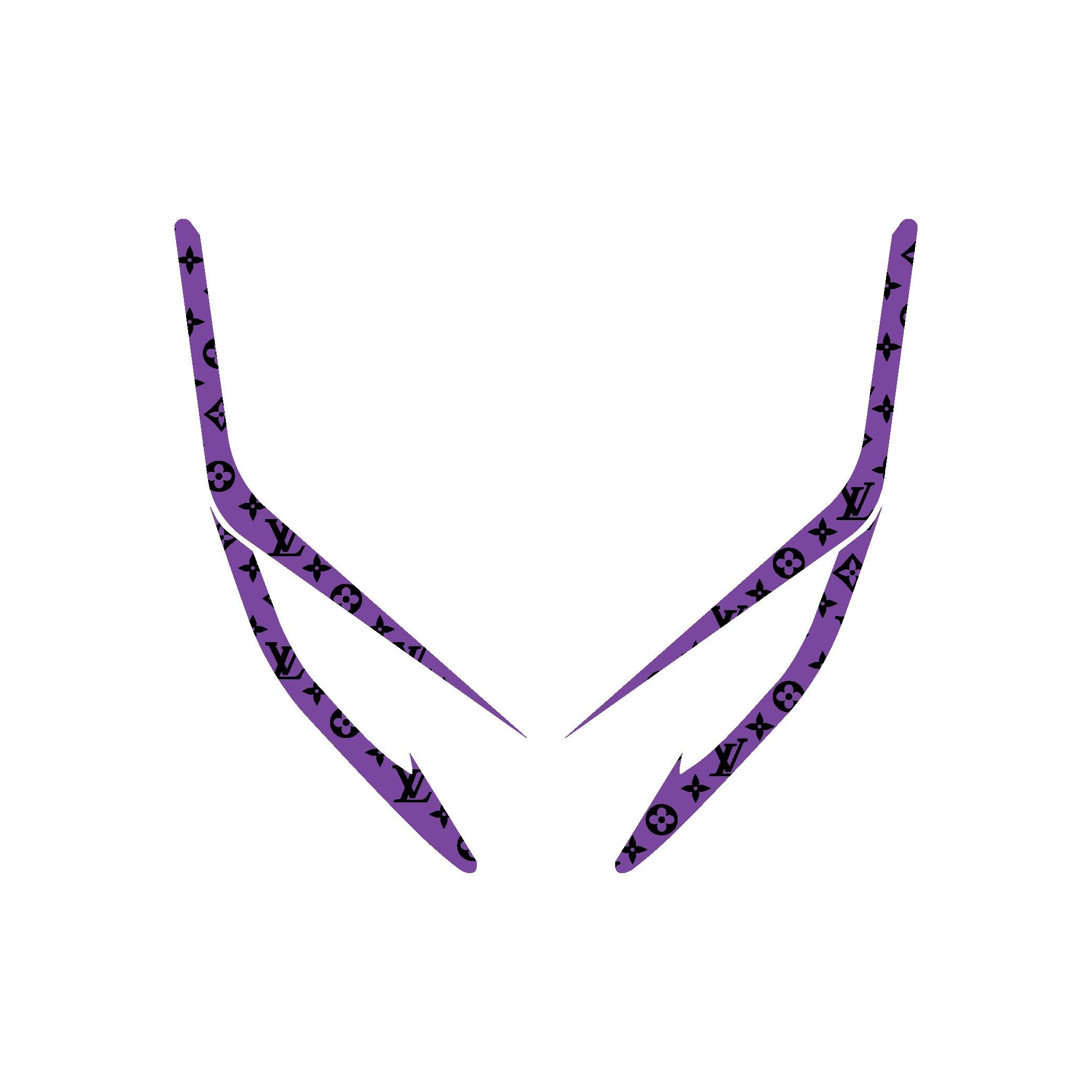 PCXHonda PCX Ön Far Kaşı LV Tasarımı Şeffaf Sticker Mor Model 2