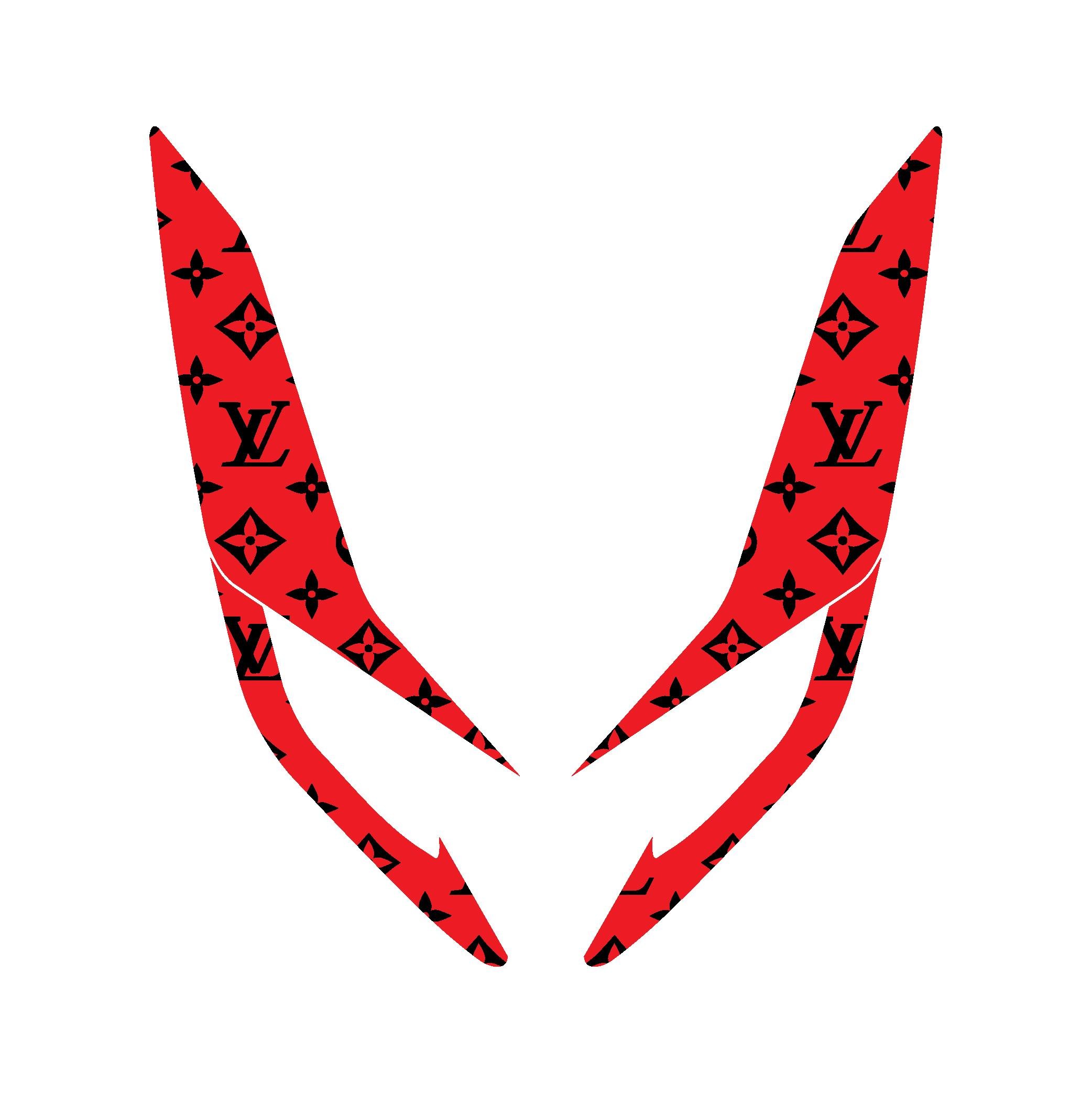 PCXHonda PCX Ön Far Kaşı LV Tasarımı Şeffaf Sticker Kırmızı