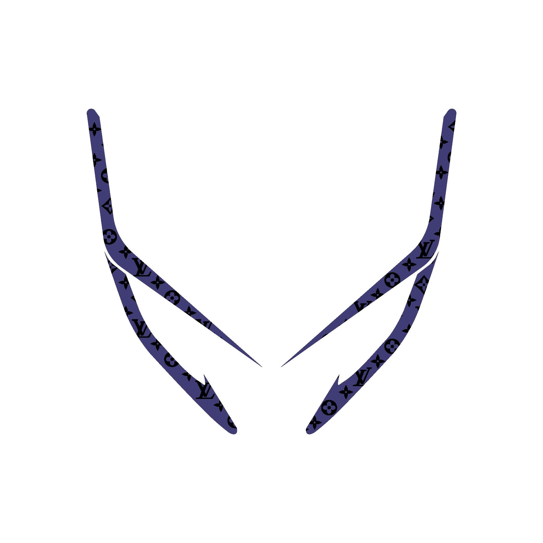 PCXHonda PCX Ön Far Kaşı LV Tasarımı Şeffaf Sticker Lacivert Model 2