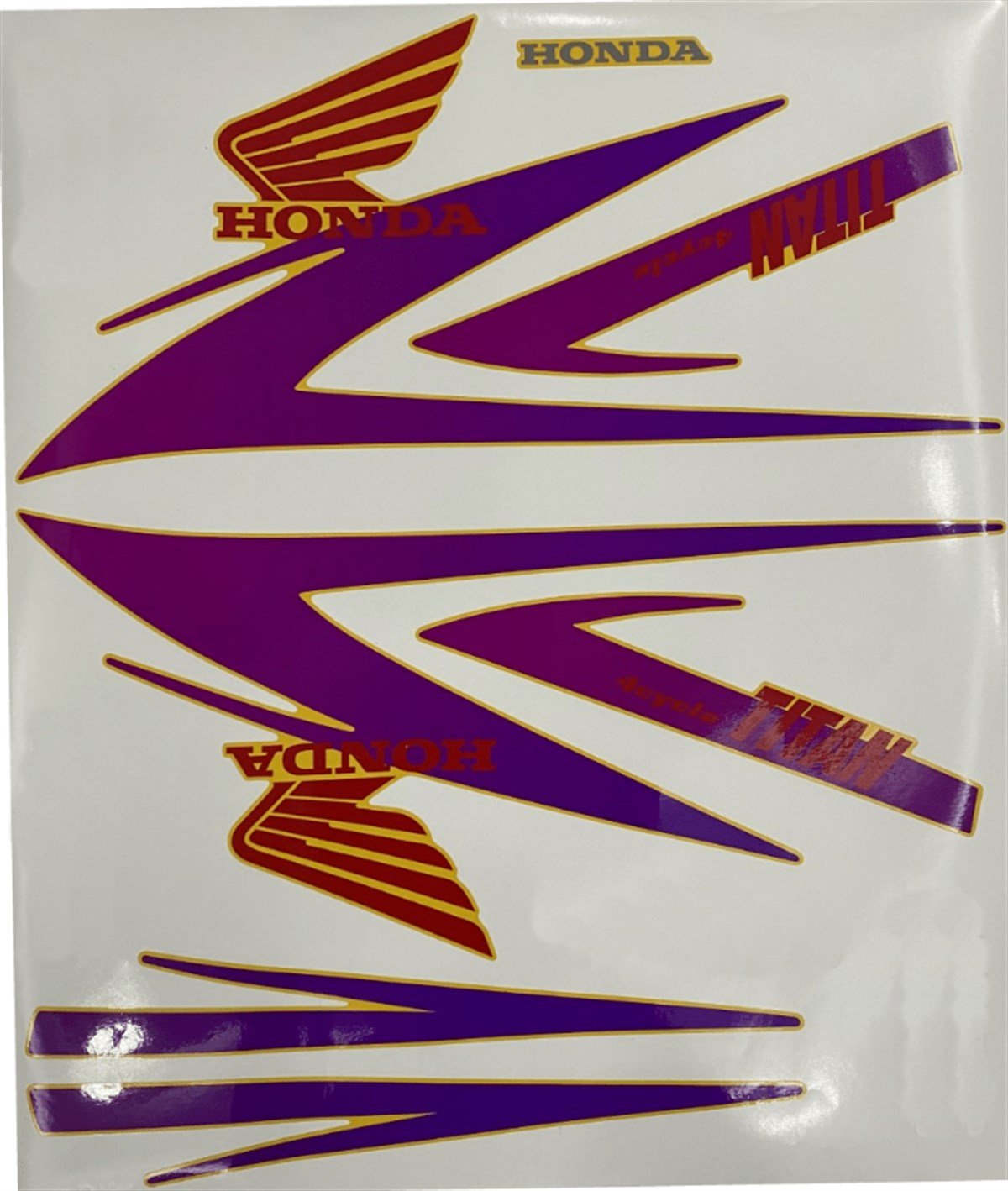 Honda Sarı Titan Sticker Etiket Takımı 