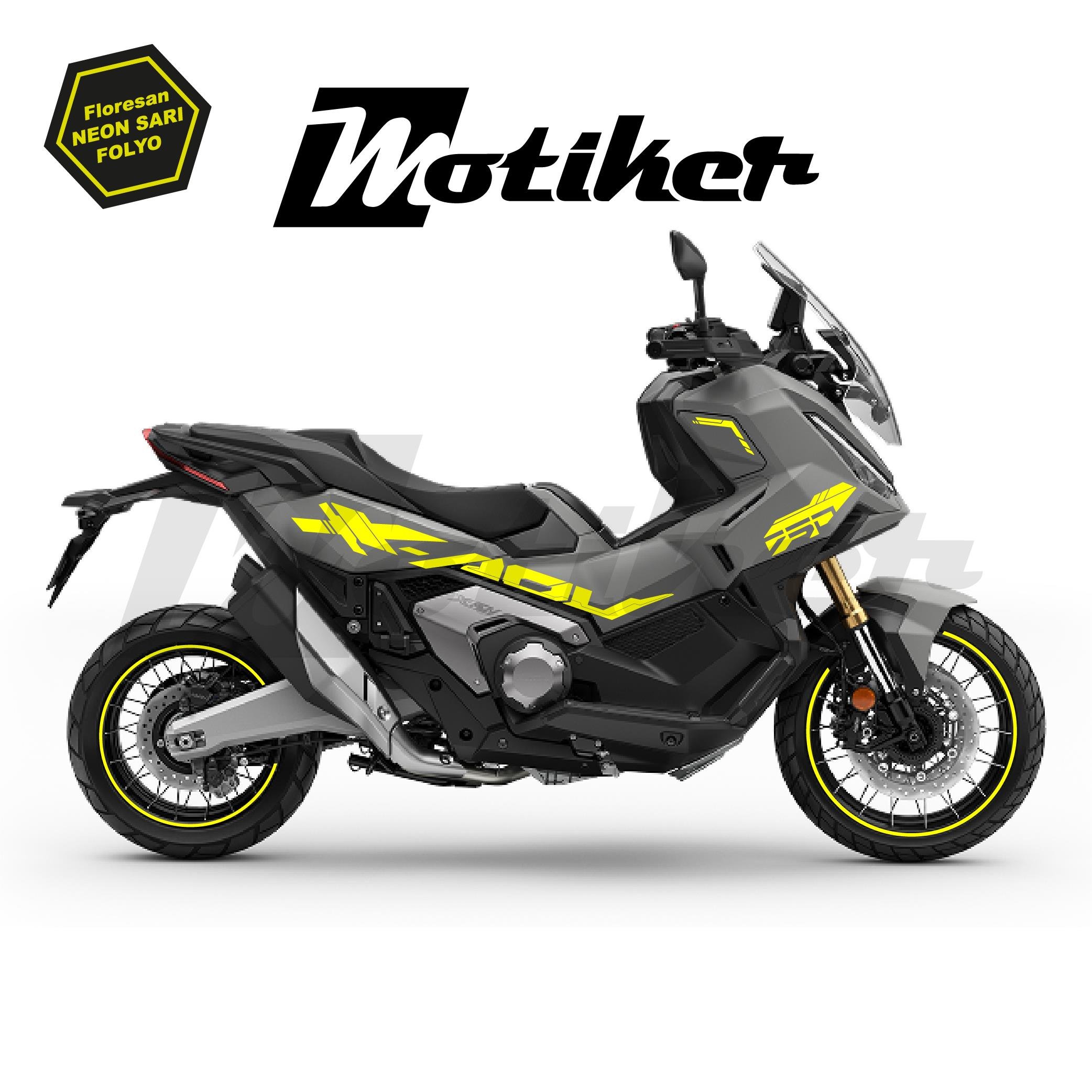 X-ADV 750 / X-ADV 750 Special EditionHonda X-ADV 750 Sticker 2025 Özel Tasarım Sticker Etiket Modeli Neon Sarı