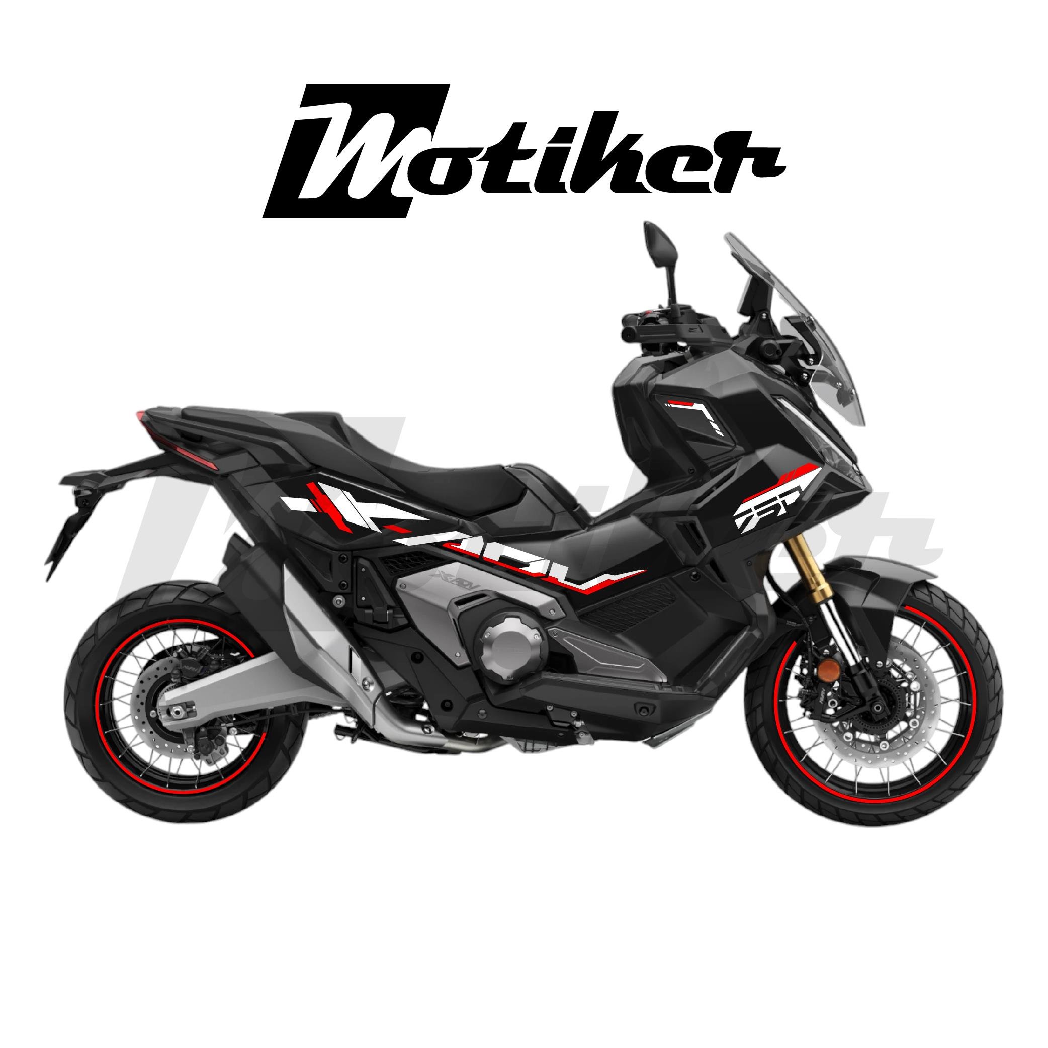 X-ADV 750 / X-ADV 750 Special EditionHonda X-ADV 750 Sticker 2025 Özel Tasarım Sticker Etiket Modeli Beyaz ve Kırmızı