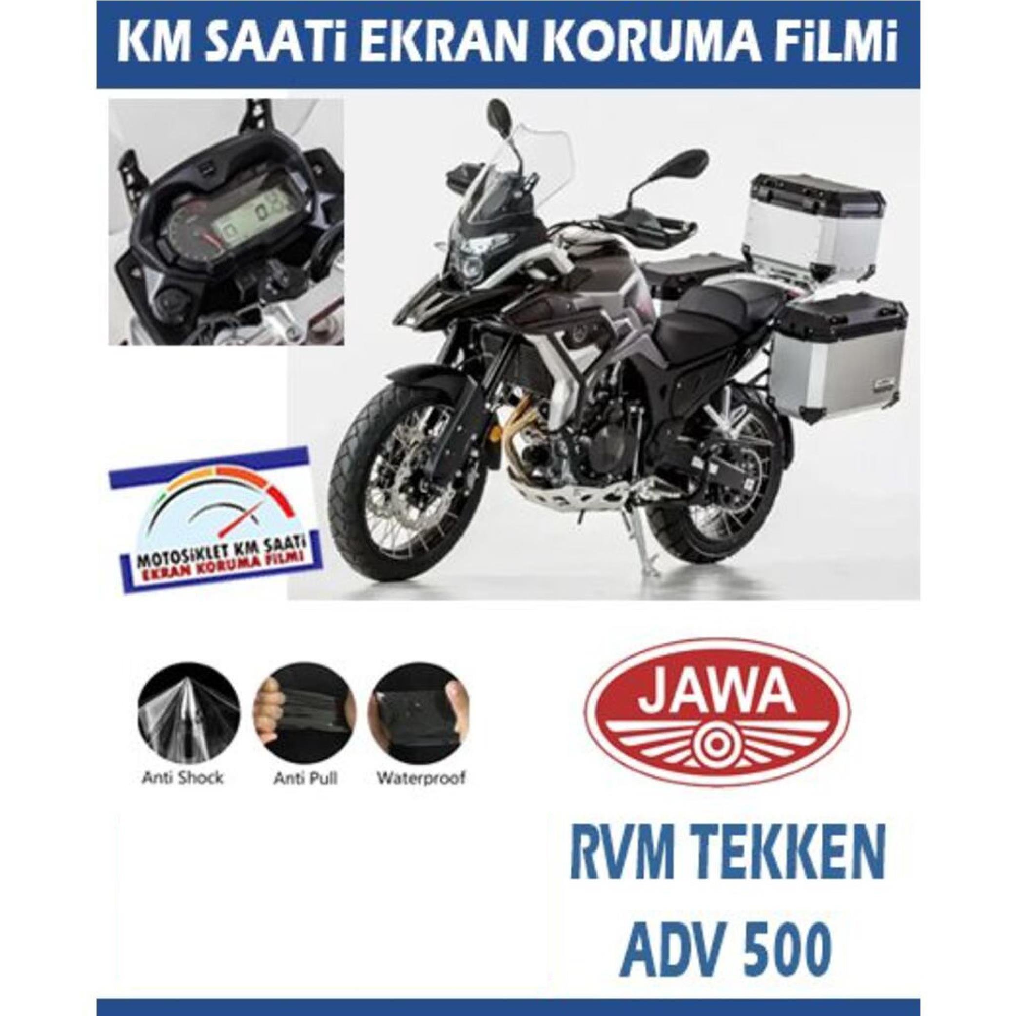 Ekran KorumasıJAWA RVM TEKKEN ADV 500 Serisi Motosiklet Ekran Km Koruyucu