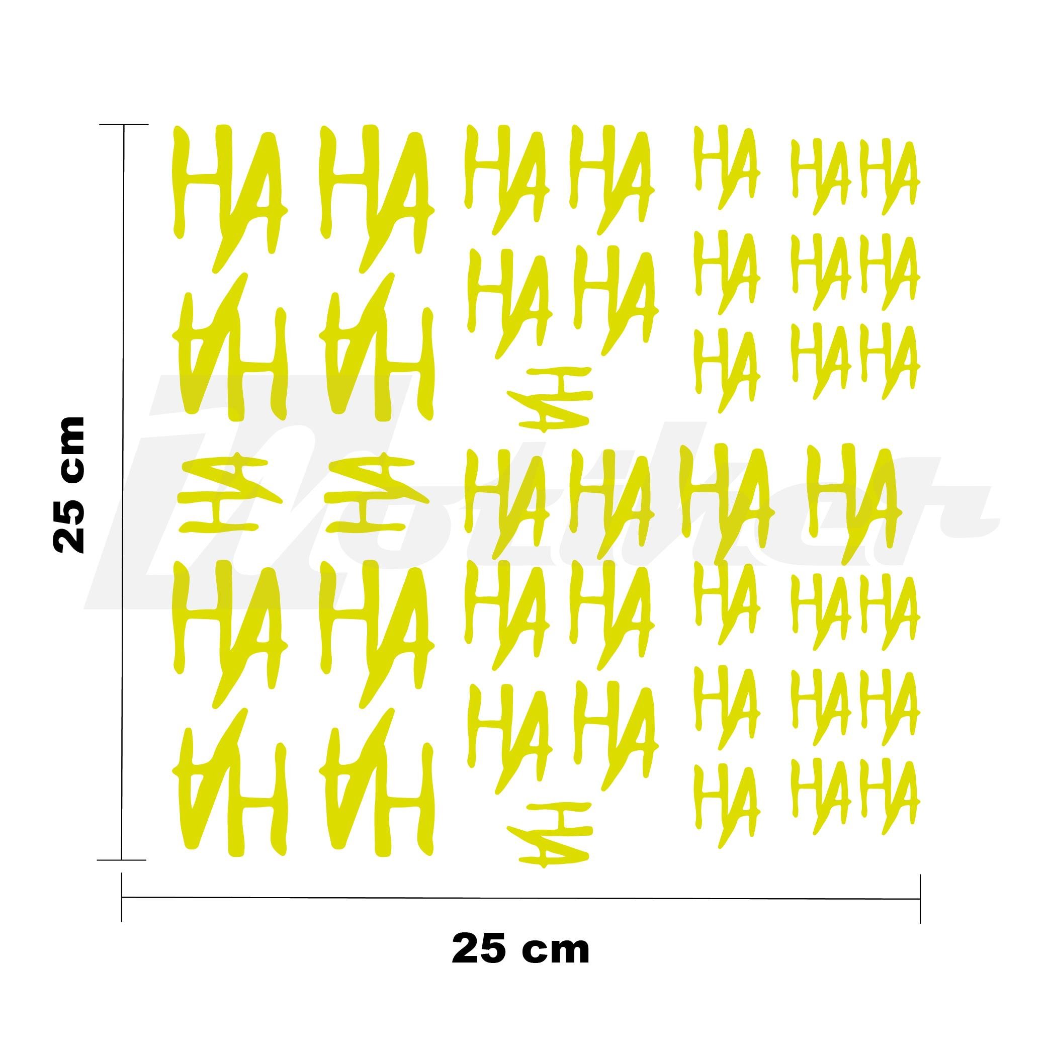 MARKALARJoker HAHA 25x25cm Folyo Kesim Evrensel Desen Kaplama Neon Sarı (Yeşil)