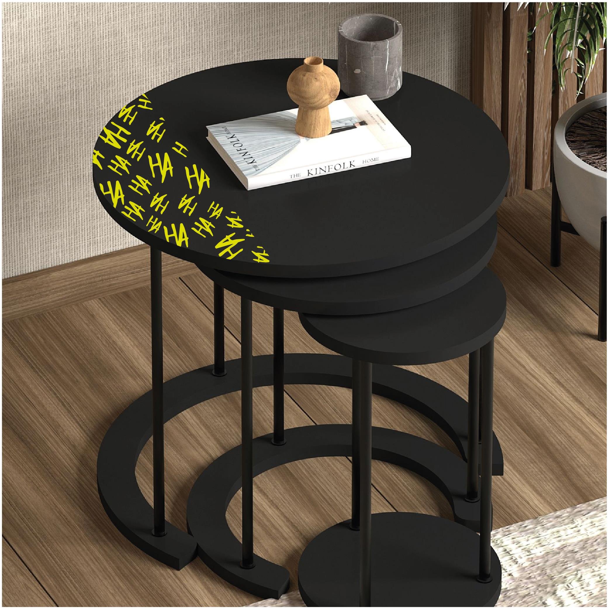 MARKALARJoker HAHA 25x25cm Folyo Kesim Evrensel Desen Kaplama Neon Sarı (Yeşil)