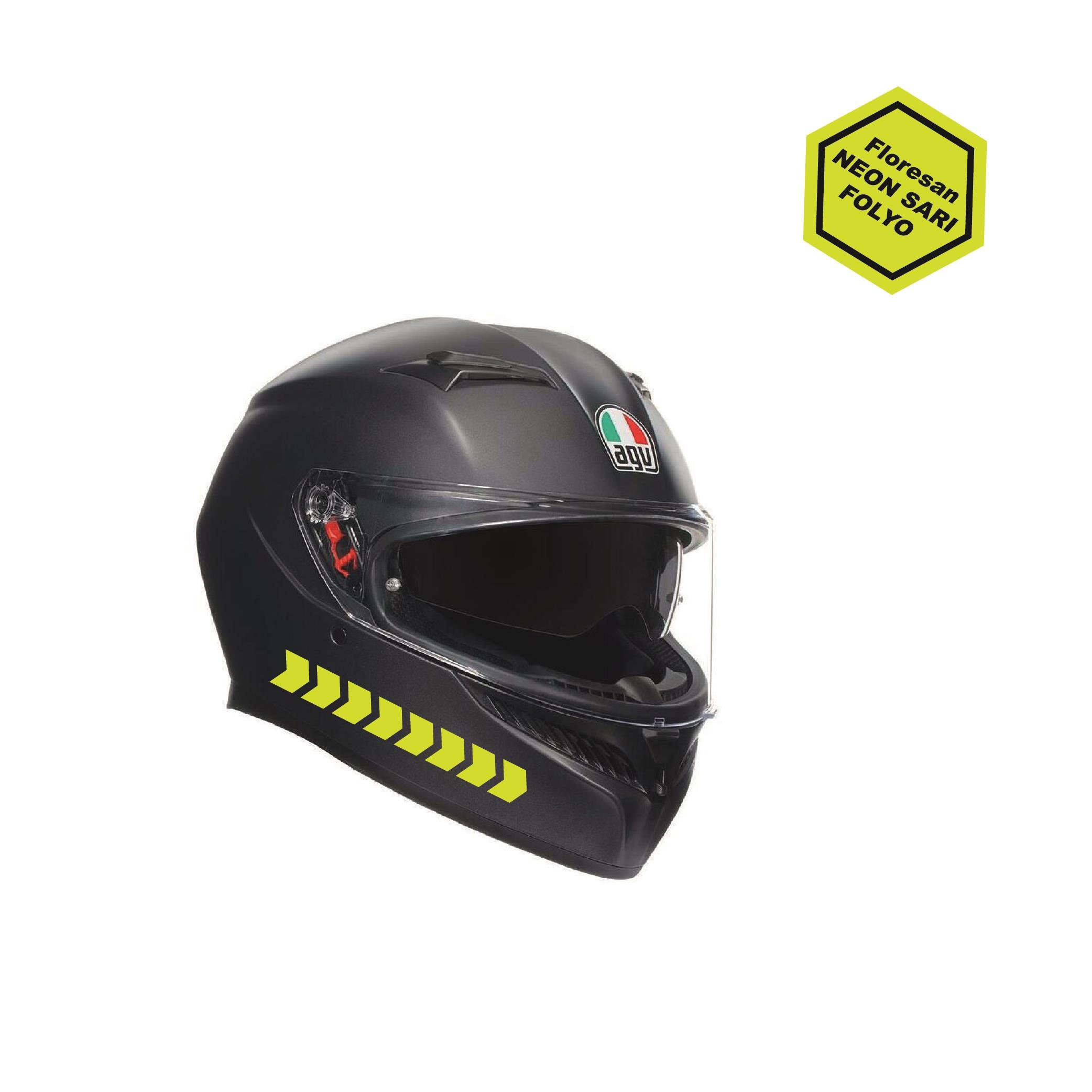 Kalın Ok Floresan Neon Yeşil Motosiklet Sticker Etiket Modeli