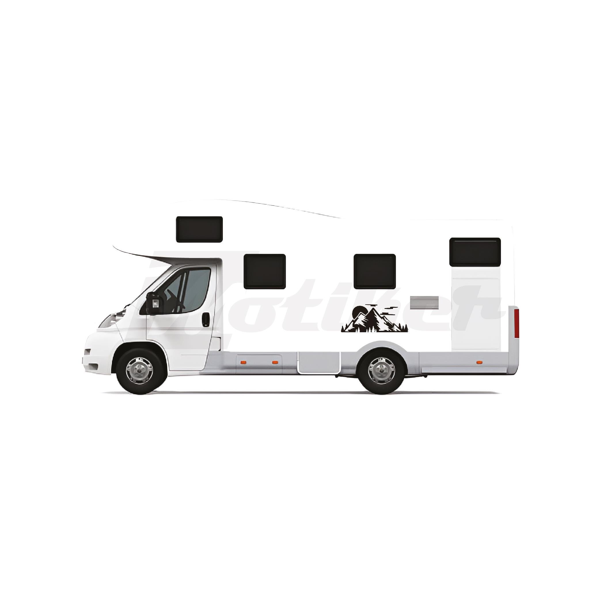 KaravanKaravan Dağ ve Güneş Sticker Etiket