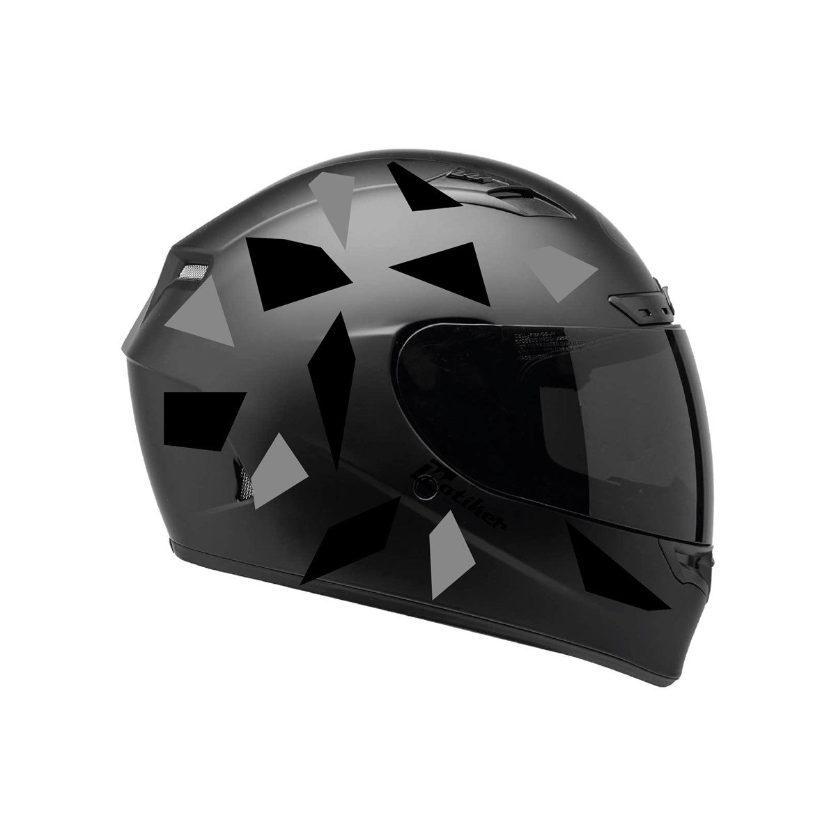 Kare Gri Siyah Kamuflaj Kask Sticker Modeli