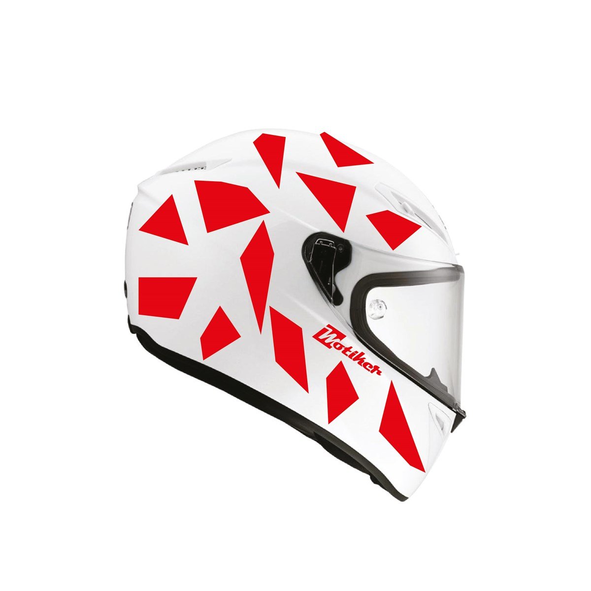 Kare Kırmızı Kamuflaj Kask Sticker Modeli 2