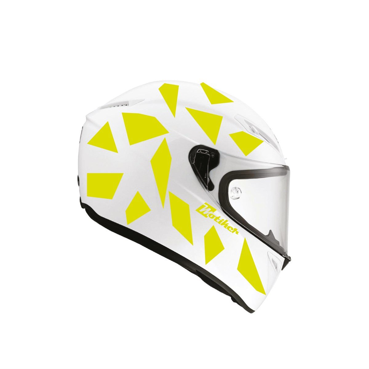 Kare Neon Sarı Kamuflaj Kask Sticker Modeli