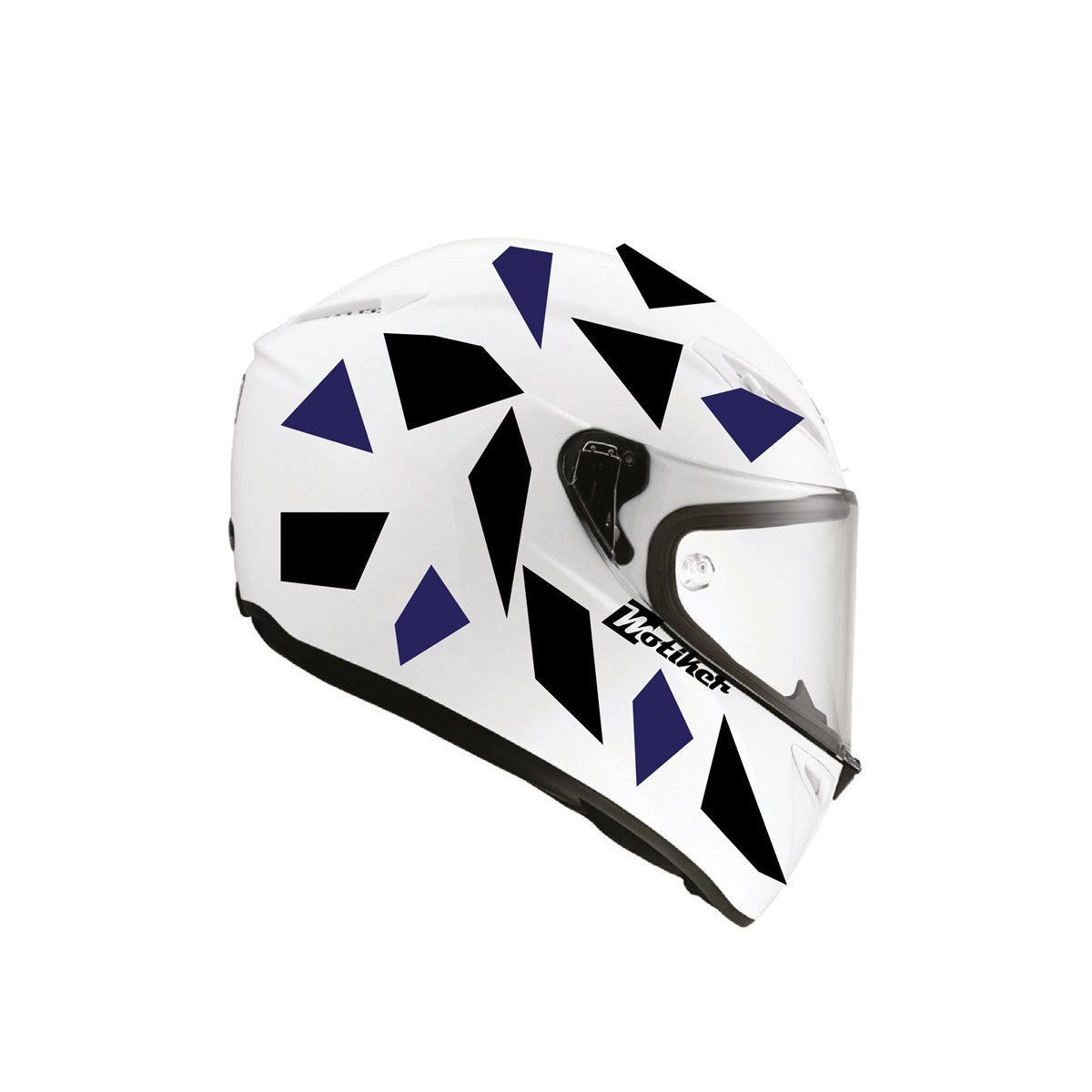 Kare Siyah Mavi Kamuflaj Kask Sticker Modeli 2