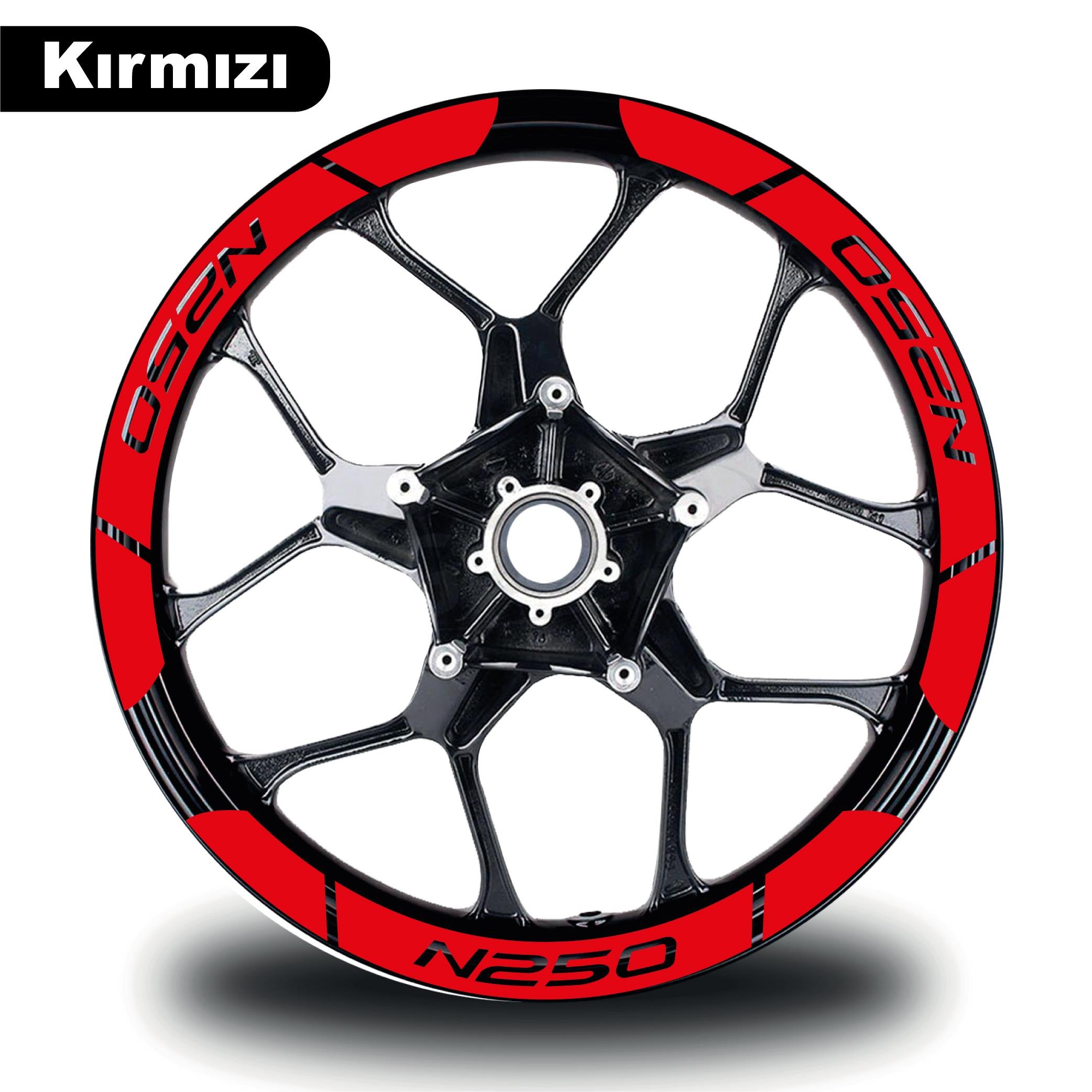 N250Kırmızı Bajaj N250 Geniş Jant Sticker Etiket Modeli