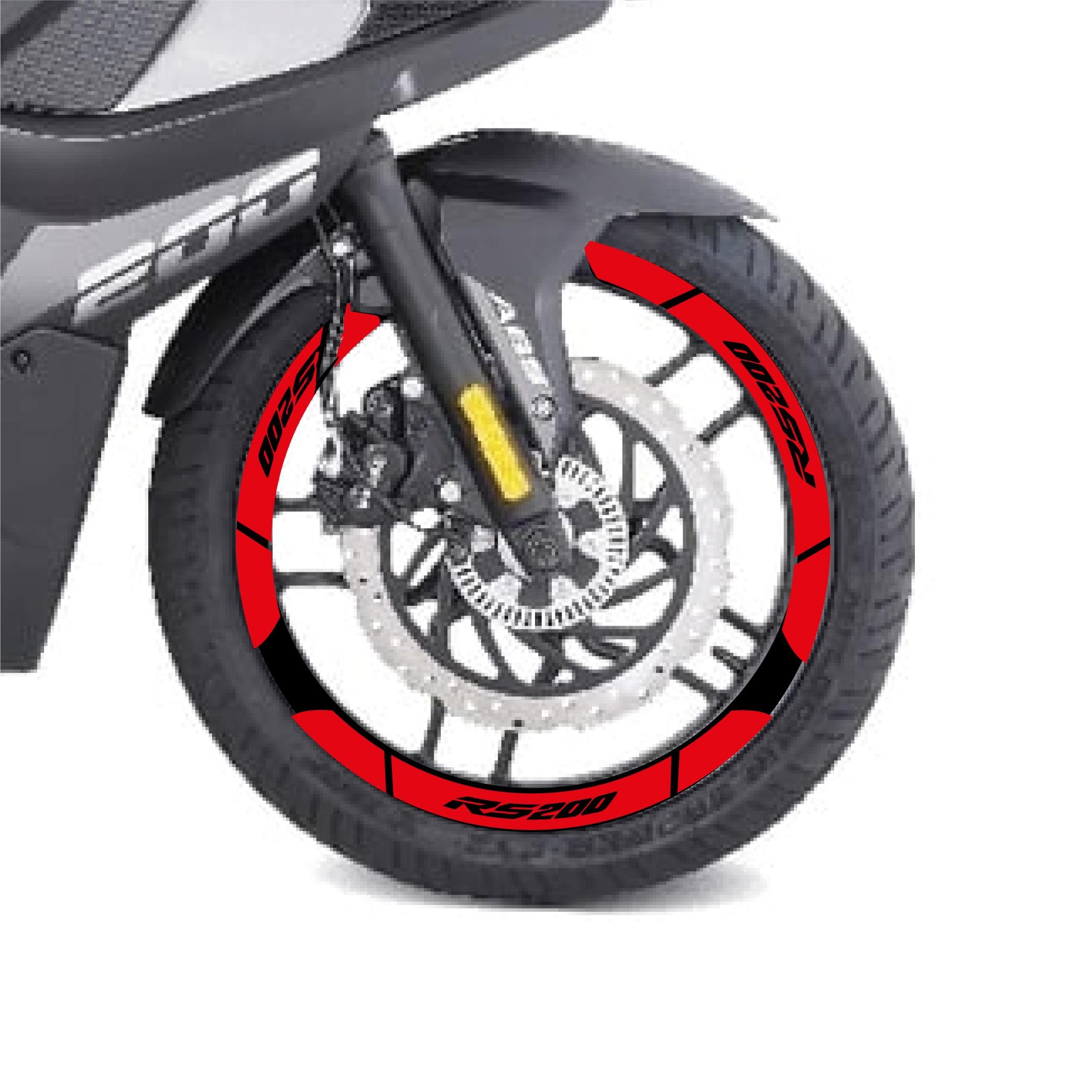 PULSAR RS 200Kırmızı Bajaj Pulsar RS200 Geniş Jant Sticker Etiket Modeli