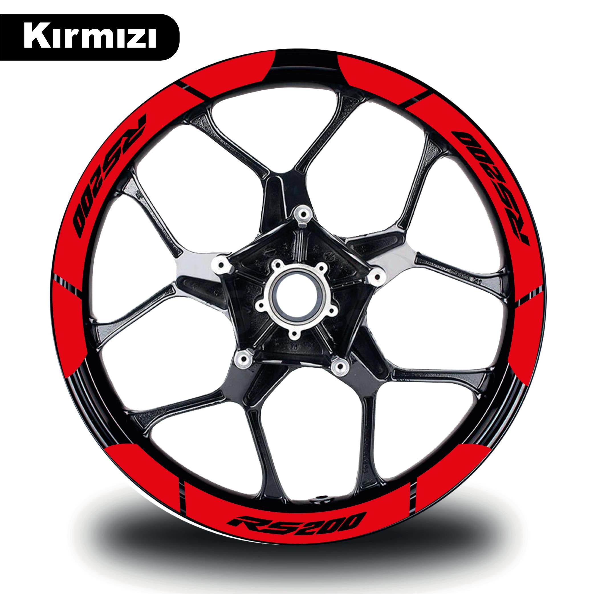 PULSAR RS 200Kırmızı Bajaj Pulsar RS200 Geniş Jant Sticker Etiket Modeli