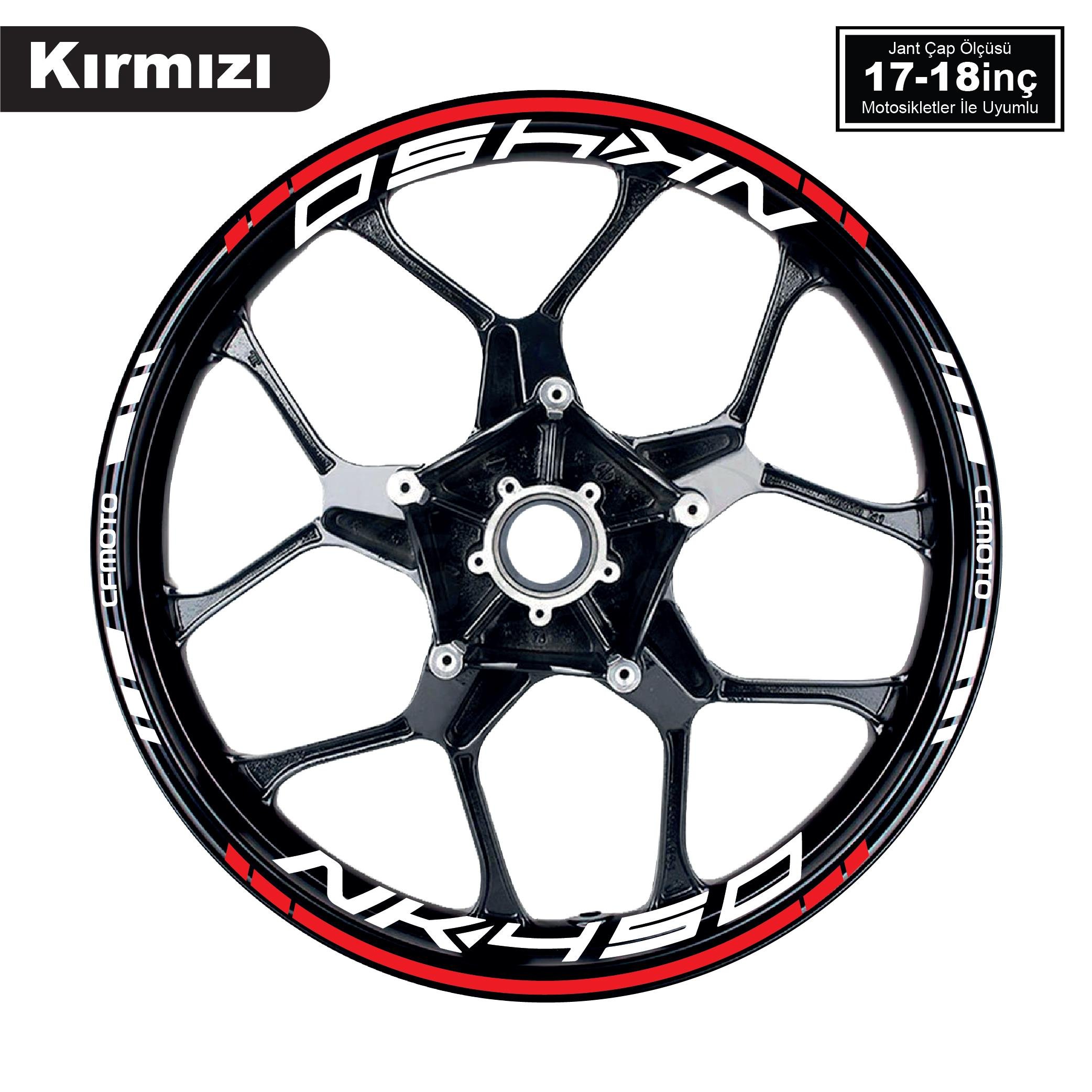 450 NKKırmızı CFMOTO 450NK Motosiklet Jant Sticker Etiket Modeli İç & Dış Takım