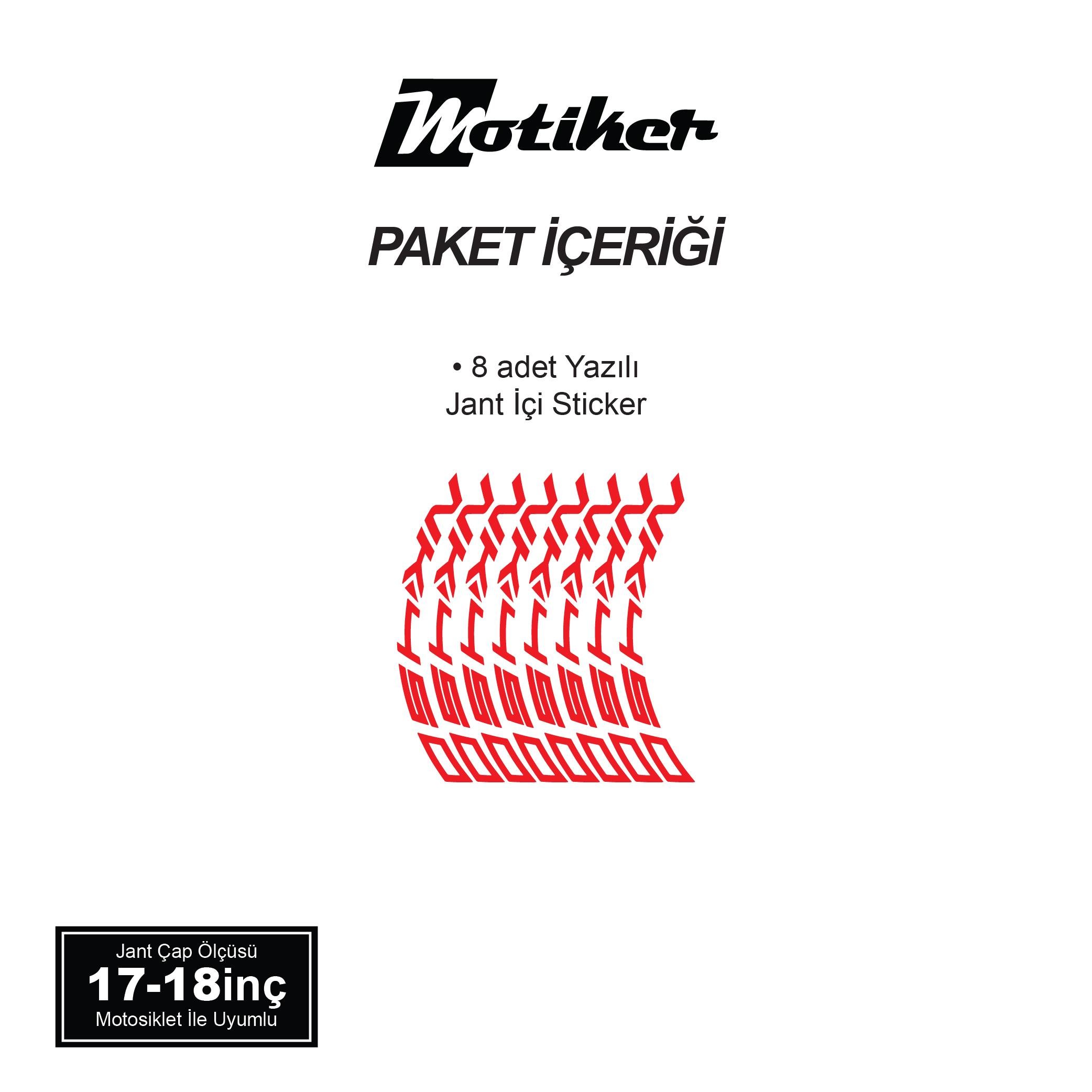 450 NKKırmızı CFMOTO 450NK Yazılı 8 Li Jant İçi Yazı Sticker 