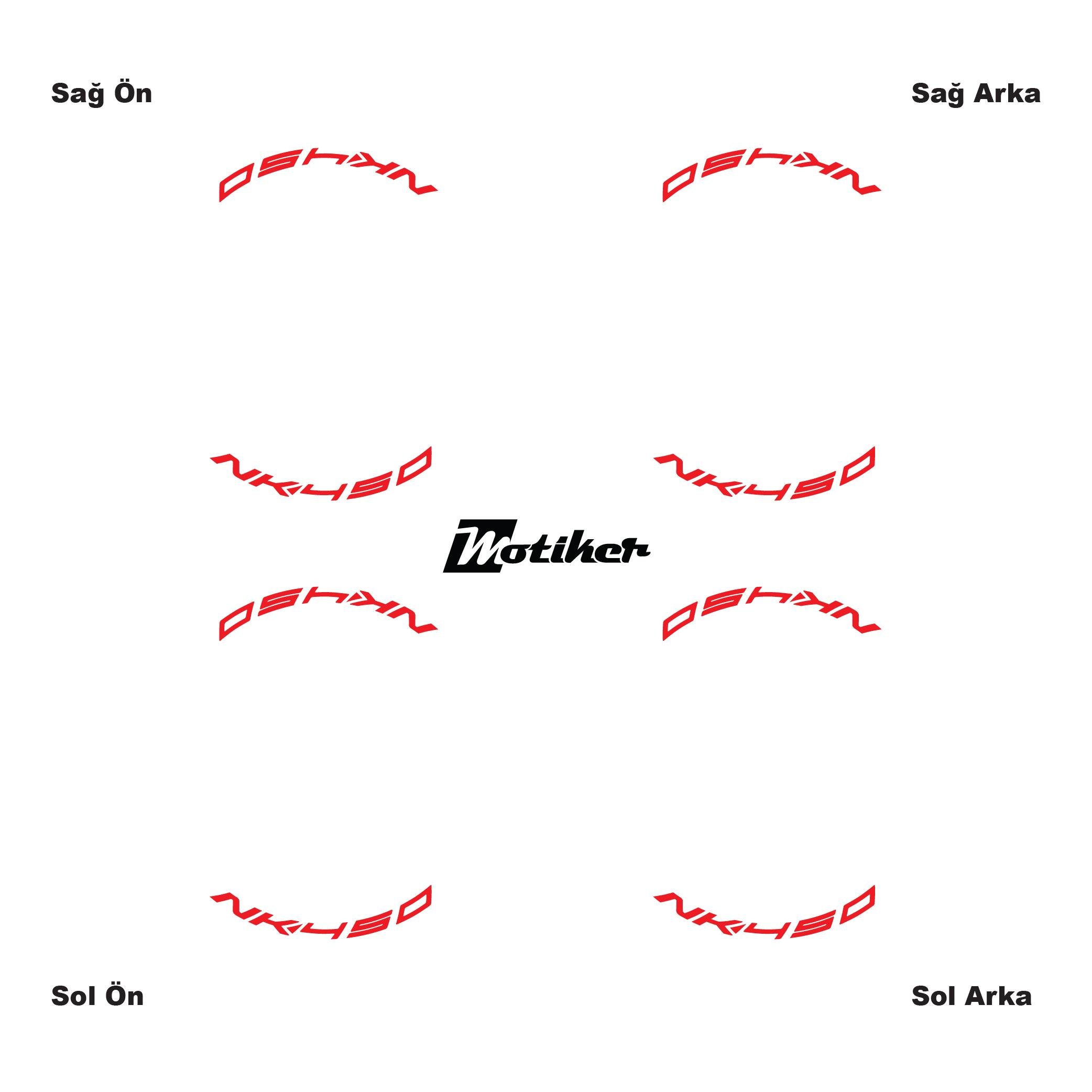 450 NKKırmızı CFMOTO 450NK Yazılı 8 Li Jant İçi Yazı Sticker 