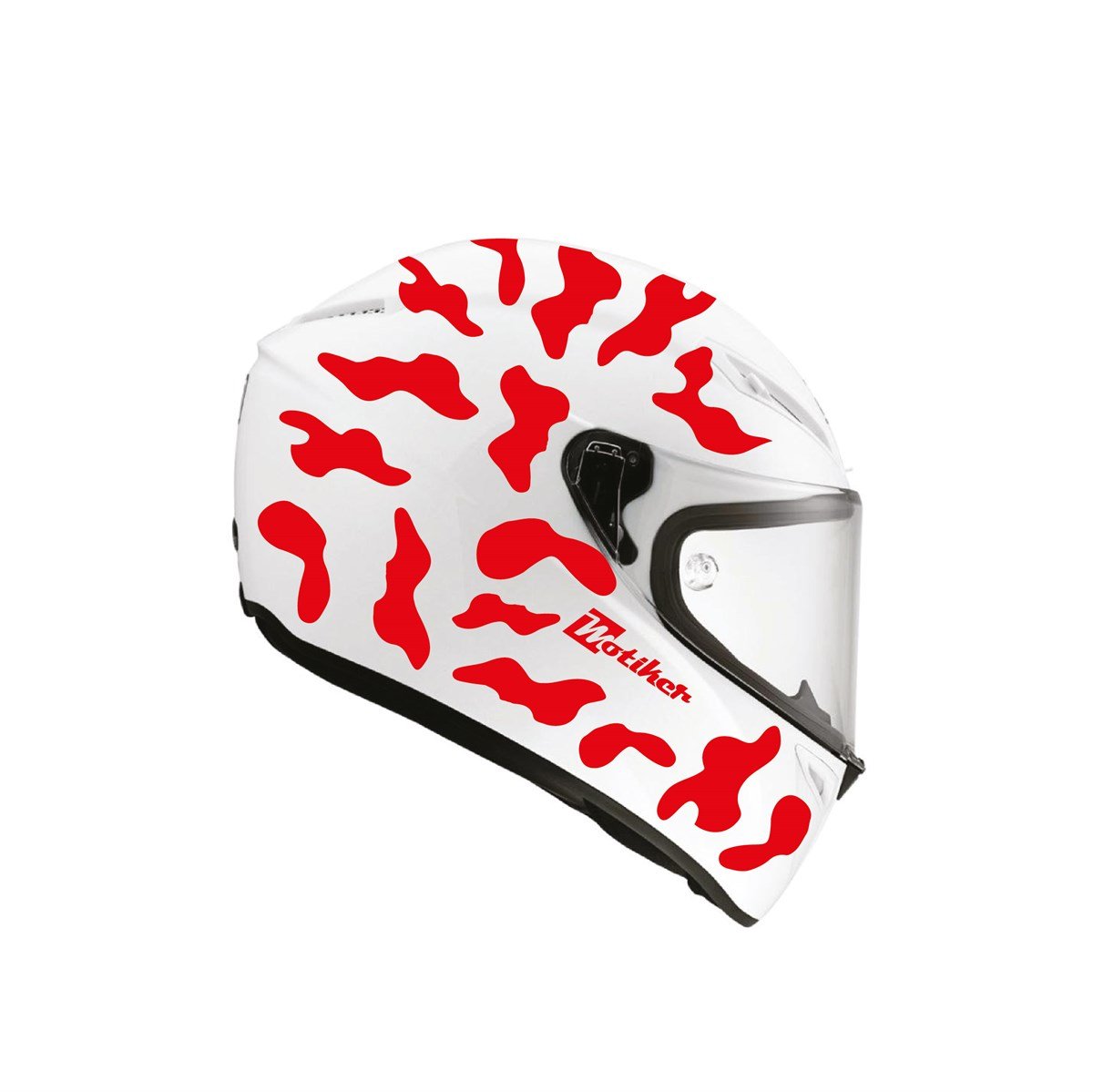 Kırmızı Kamuflaj Kask Sticker Modeli 2