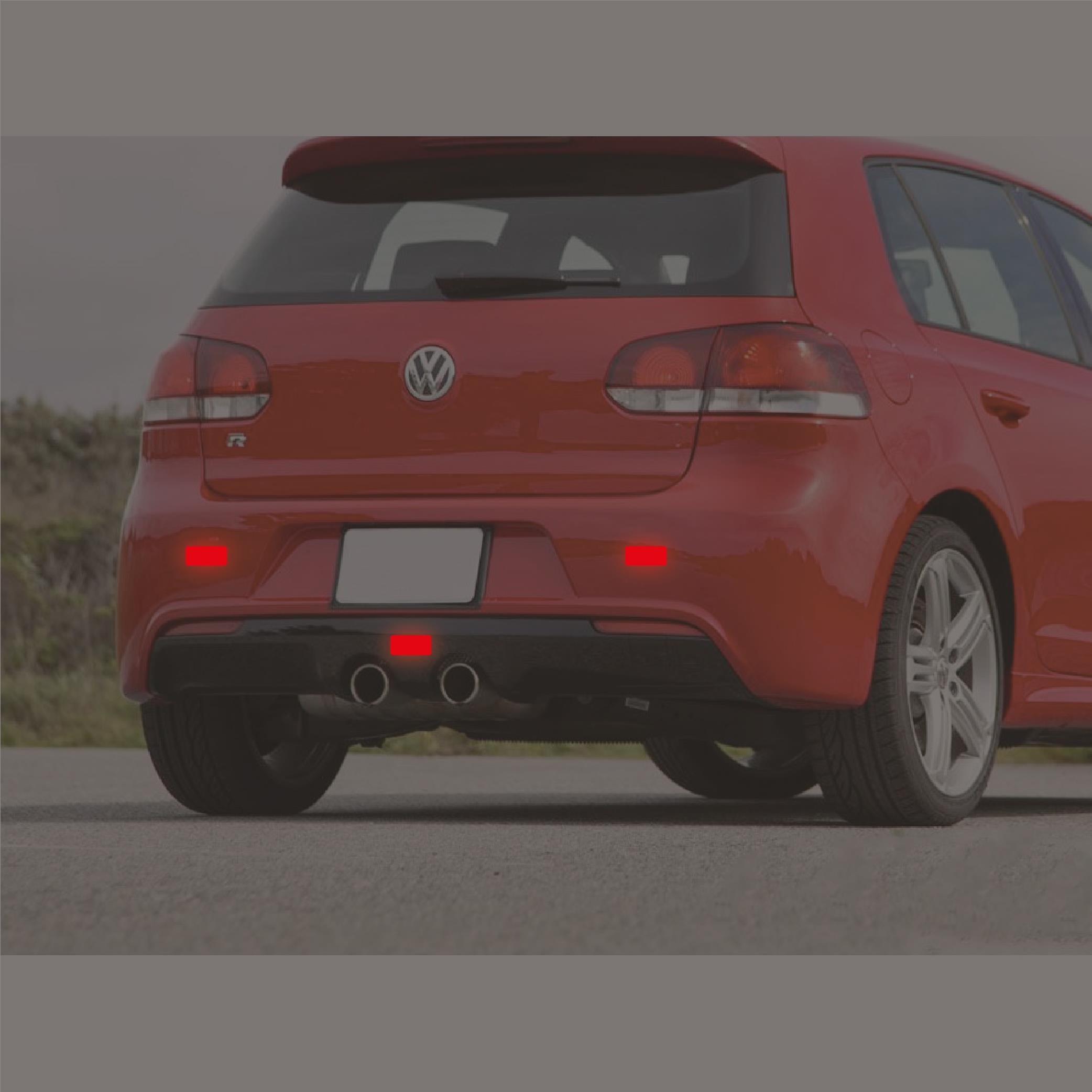 Reflective StickerKırmızı Reflective (Reflektif) 3'lü Dikdörtgen Sticker Paketi Otomobil Motosiklet Reflektif Parlayan Sticker Etiket Modeli