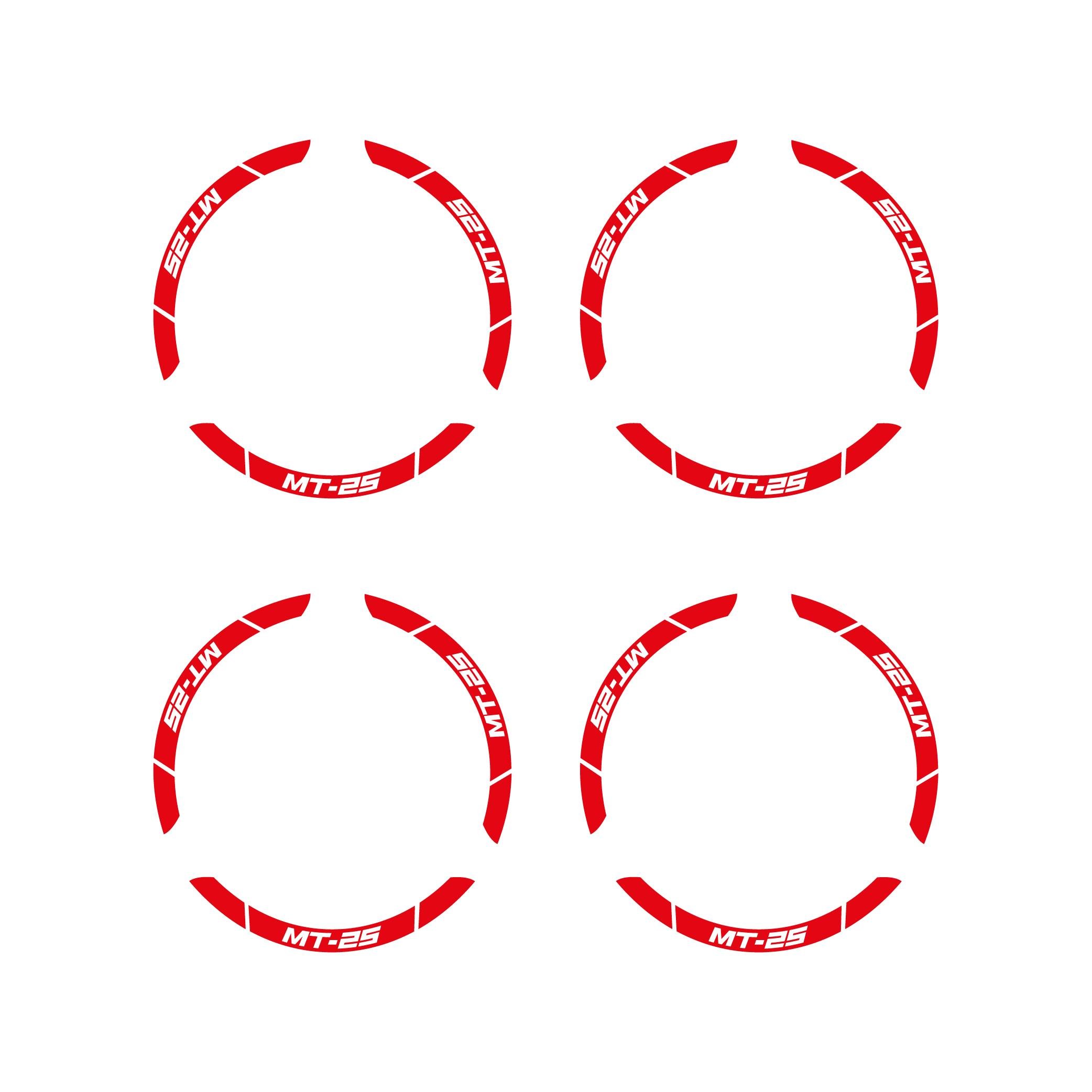 MT-25Kırmızı Yamaha MT-25 Geniş Jant Sticker Etiket Modeli