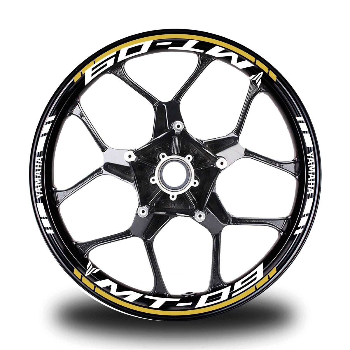 Koyu Sarı Yamaha MT 09 Takım Jant Sticker Etiket 