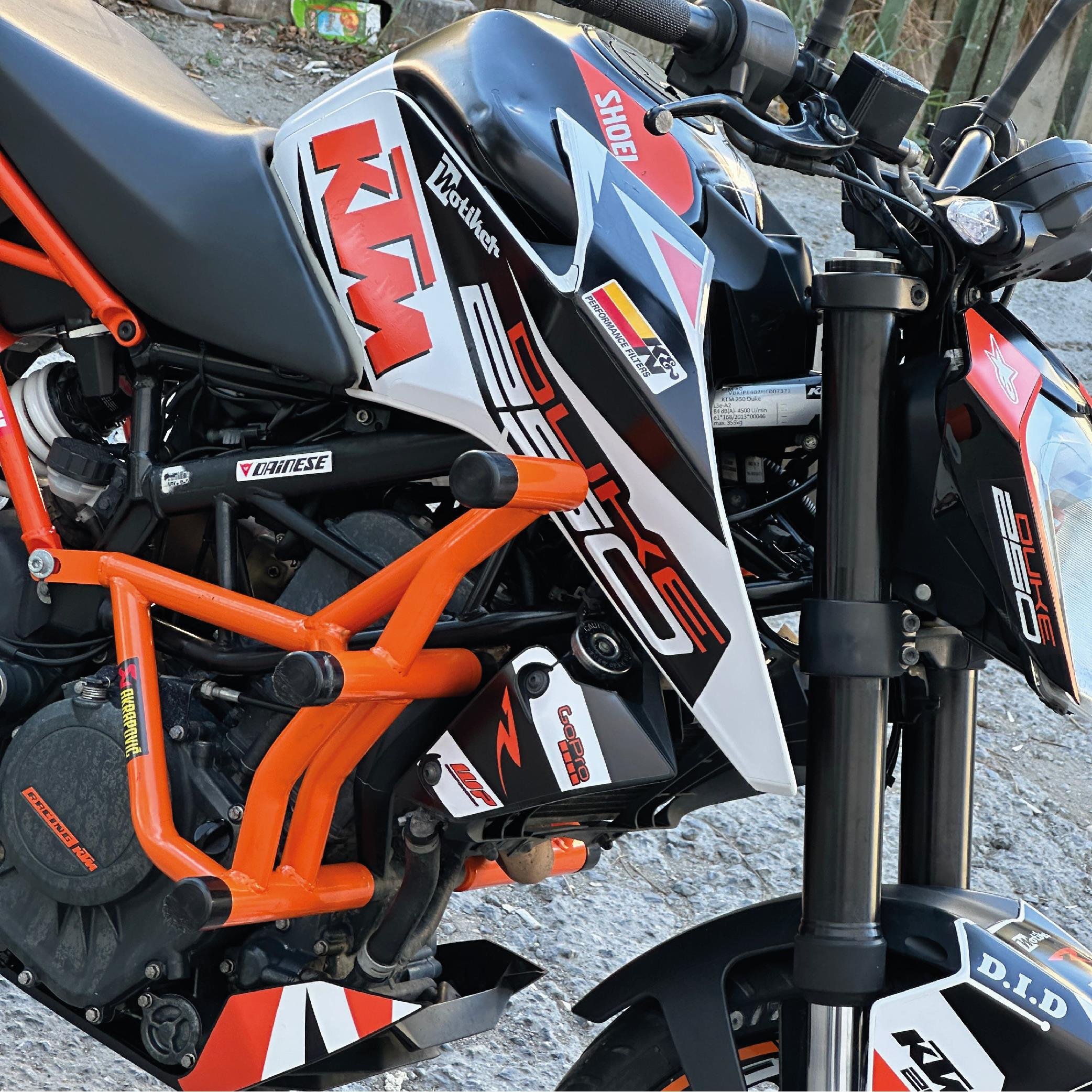 DUKE 250KTM DUKE 250 2017-2023 WP Motosiklet Parçalı Kaplama Sticker Etiket Modeli Turuncu