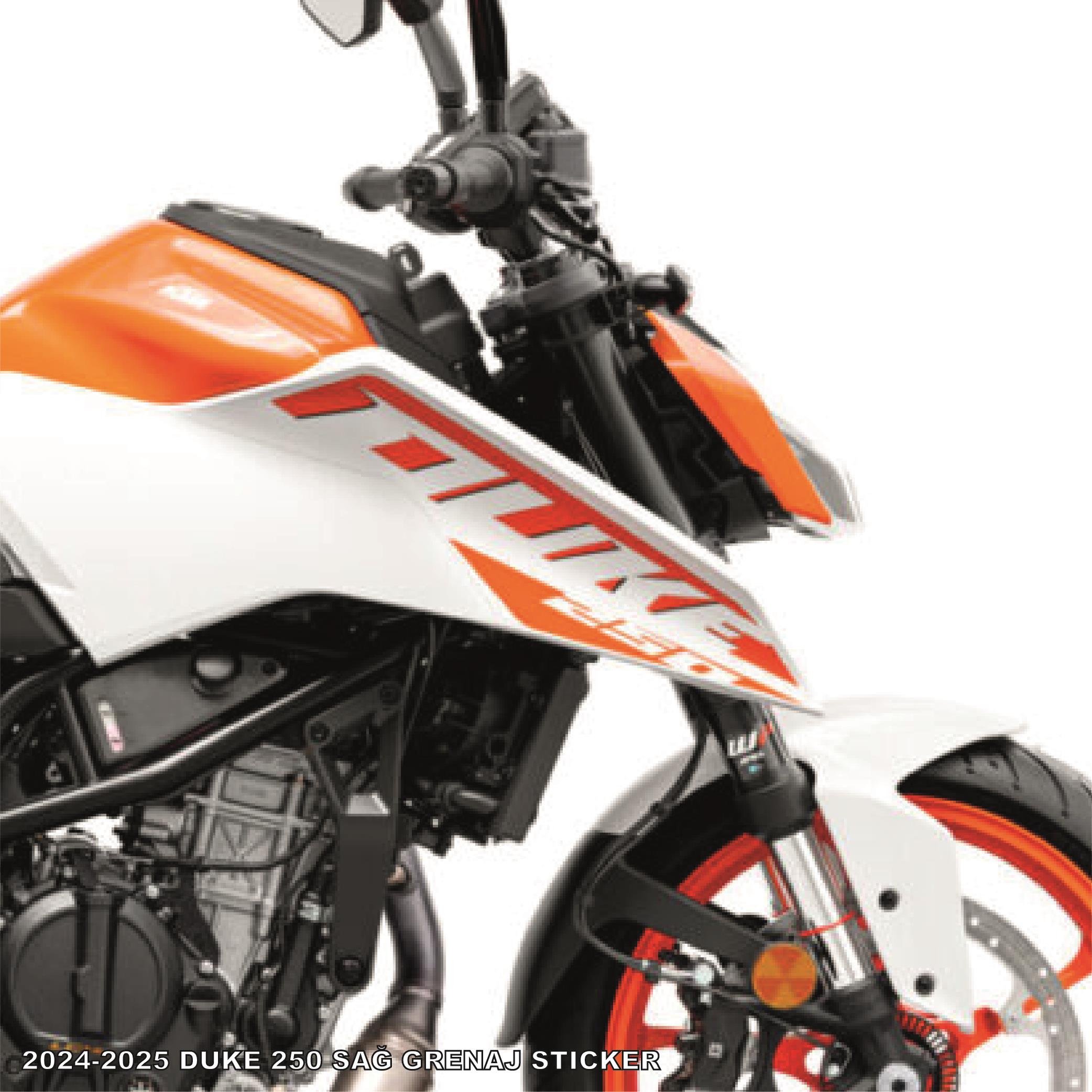 DUKE 250KTM Duke 250 2024-2025 Orjinal Sticker Etiket Modeli Sağ Grenaj Beyaz Motor