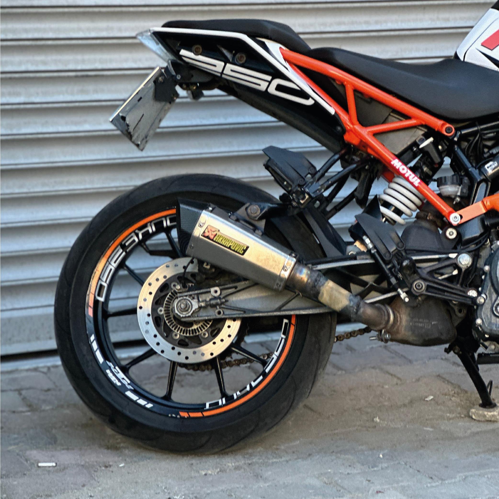 DUKE 200KTM DUKE 250 Motosiklet Jant Sticker Etiket Modeli İç & Dış Set Turuncu