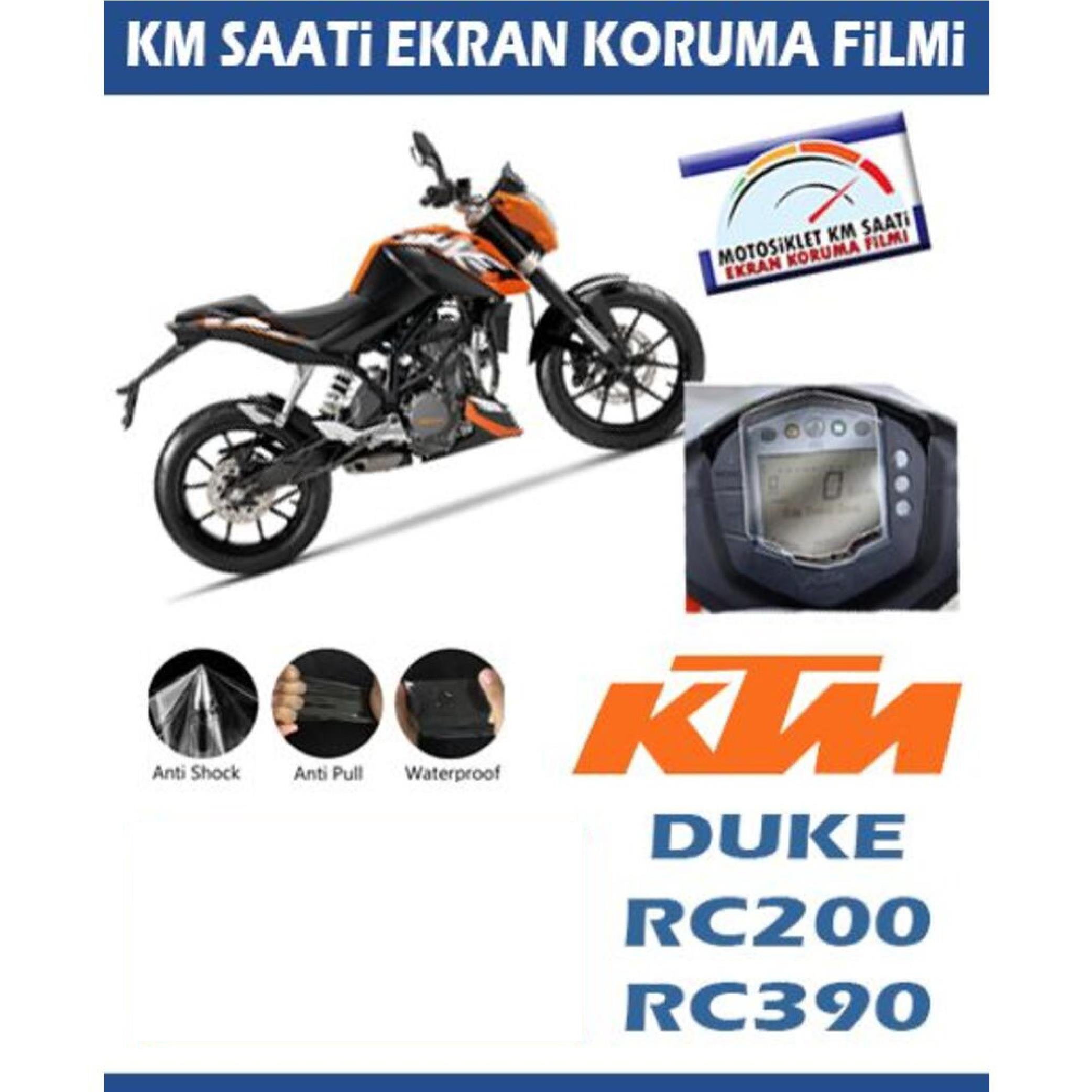 Ekran KorumasıKTM RC 200/390 Serisi Motosiklet Ekran Km Koruyucu
