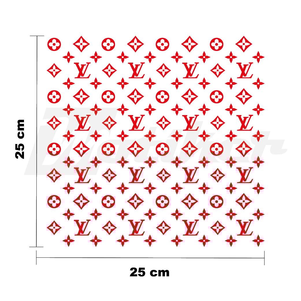 MARKALARLV 25x25cm Folyo Kesim Evrensel Desen Kaplama Kırmızı