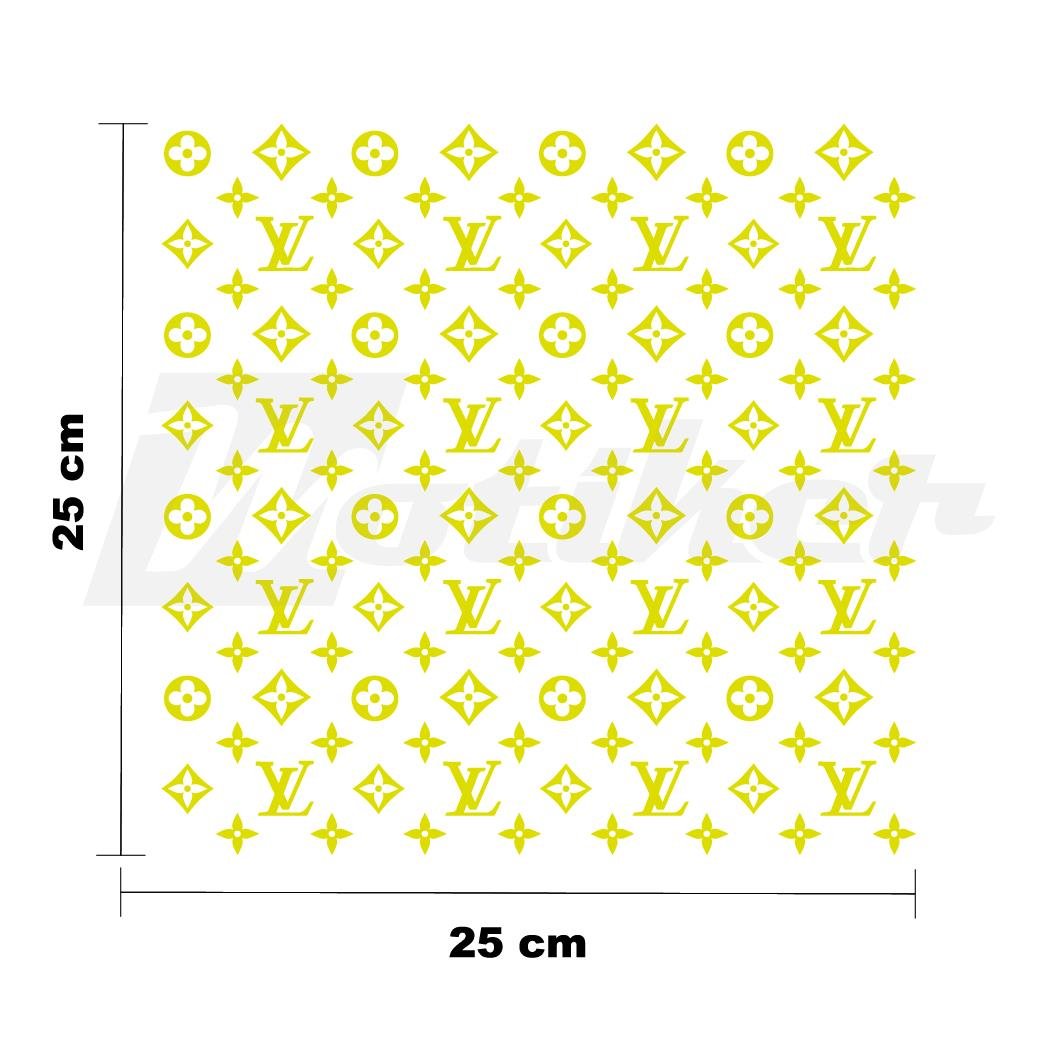 MARKALARLV 25x25cm Folyo Kesim Evrensel Desen Kaplama Neon Sarı (Yeşil)