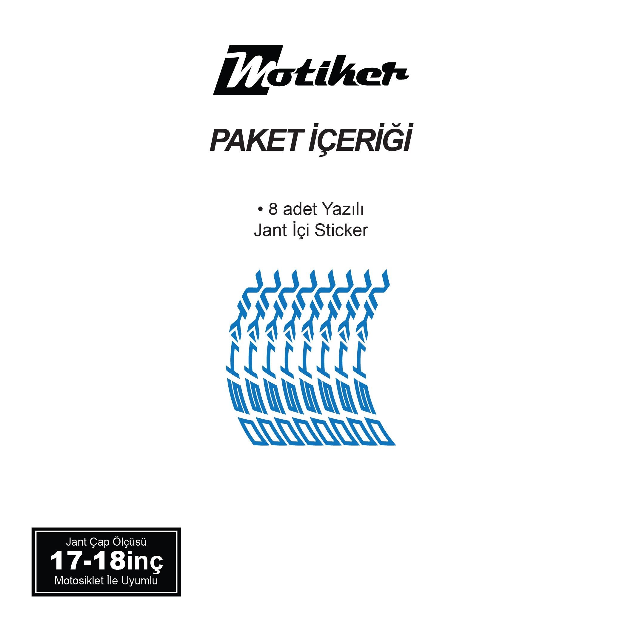 450 NKMavi CFMOTO 450NK Yazılı 8 Li Jant İçi Yazı Sticker 