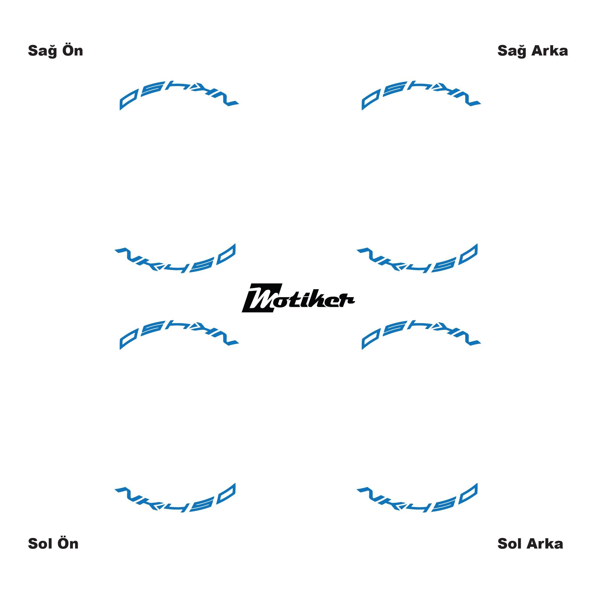 450 NKMavi CFMOTO 450NK Yazılı 8 Li Jant İçi Yazı Sticker 