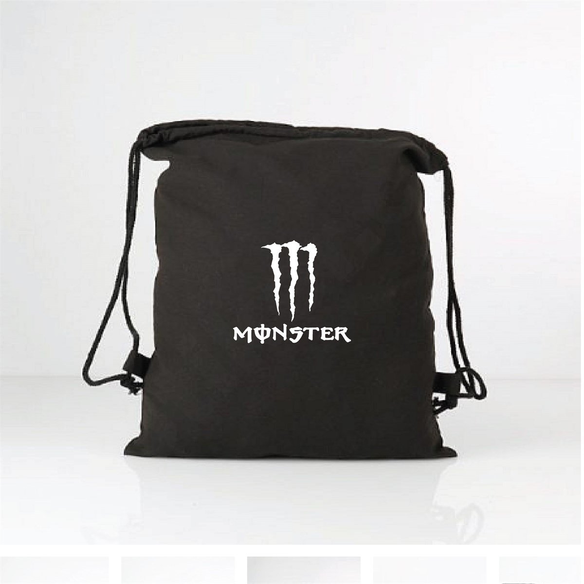Monster Yazı Ve Logo Baskılı Bez Çanta 