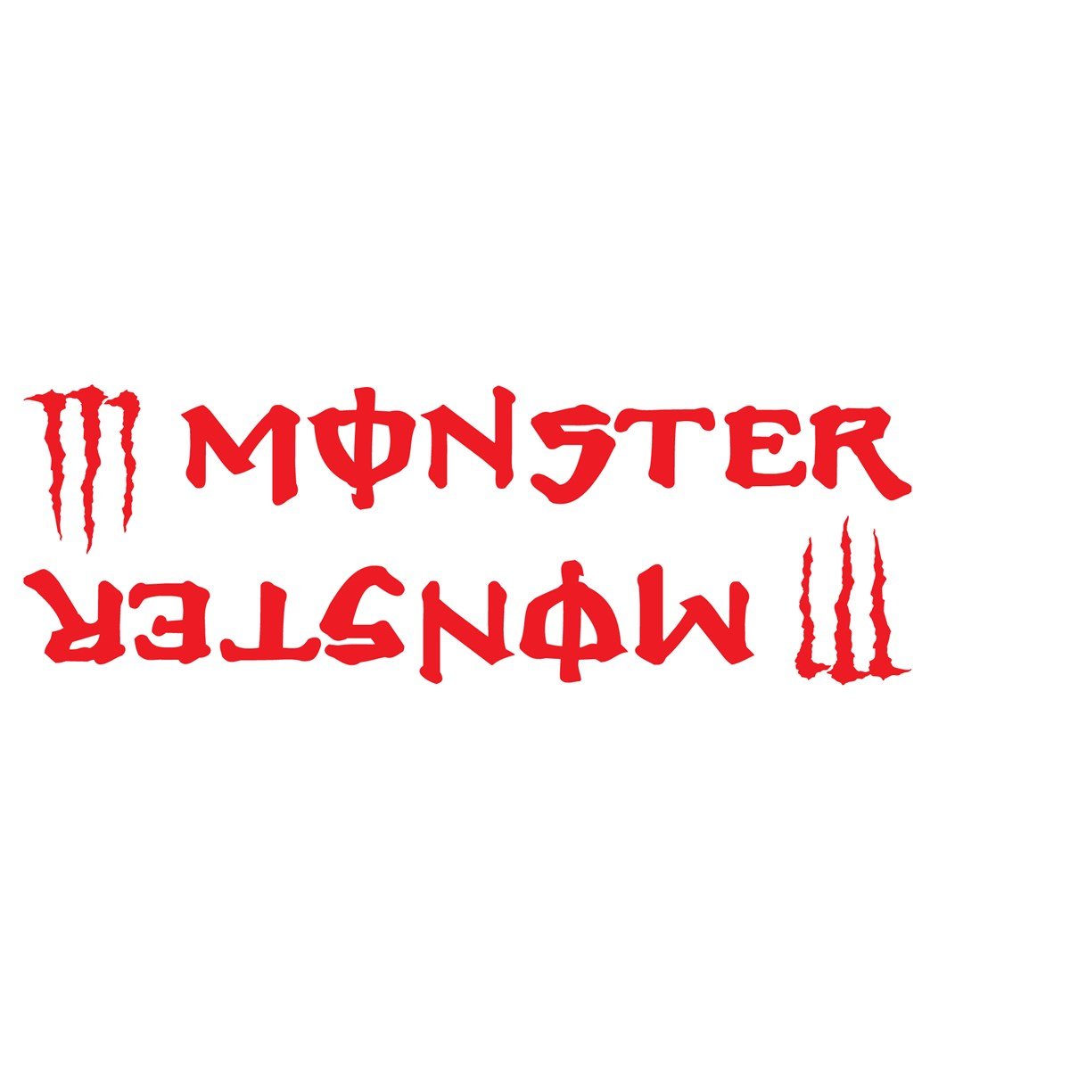 Monster Yazılı Mini Sticker Etiket Modeli