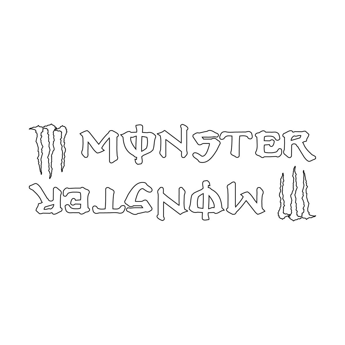 Monster Yazılı Mini Sticker Etiket Modeli