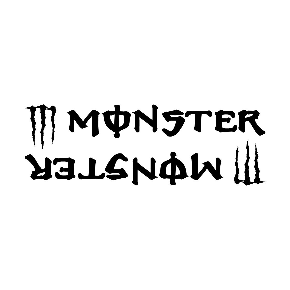 Monster Yazılı Mini Sticker Etiket Modeli