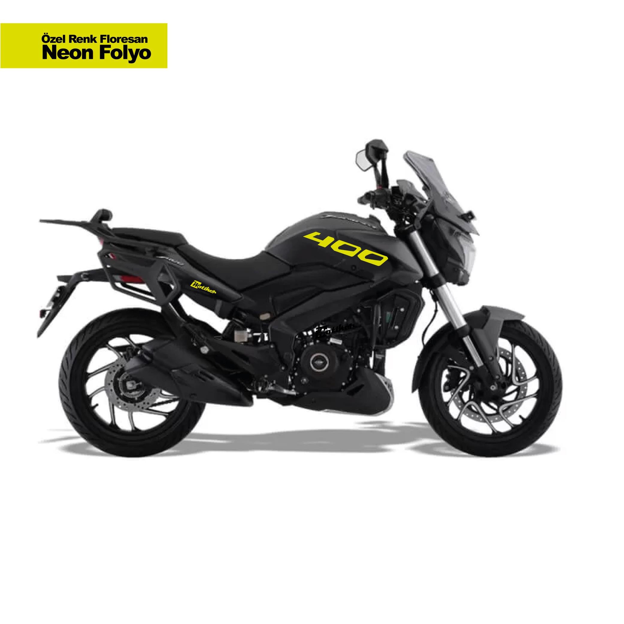 DOMINAR 400Motiker Bajaj Dominar Floresan Neon Renk 400 Yazı Sticker Etiket Modeli