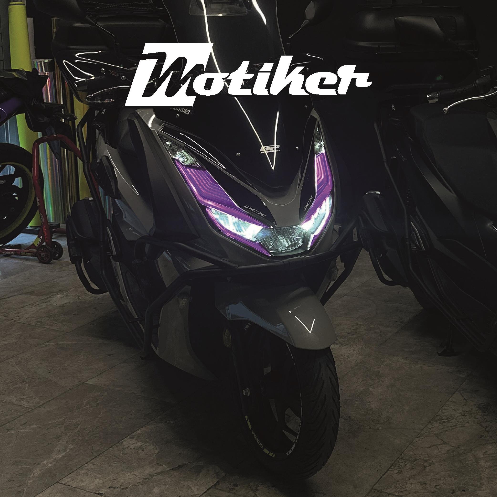 PCXMotiker PCX Ön Far Kaşı Far Filmi Sticker Etiket Modeli 2021-2024 Uyumlu Sinyal Kesikli Mor Renk